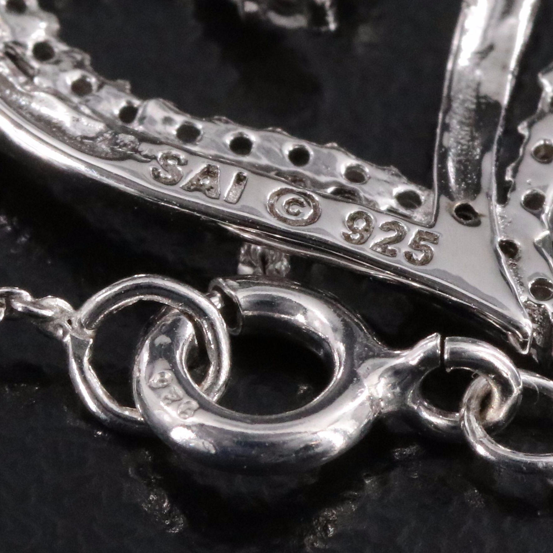 Sterling Diamond Heart Pendant Necklace