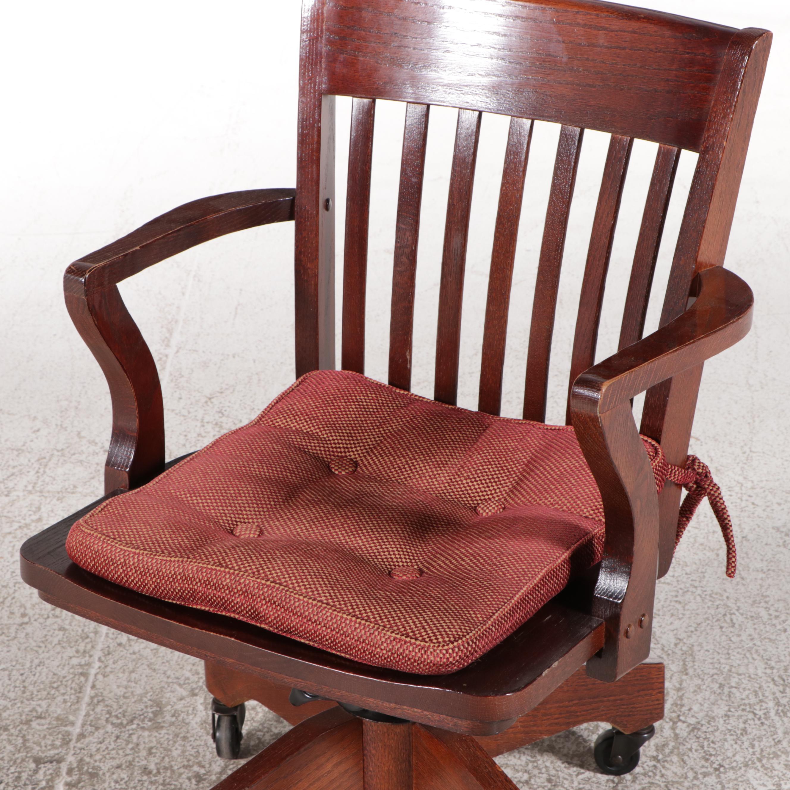 Contemporary Sawhorse Desk with Glass Top and Oak Desk Chair