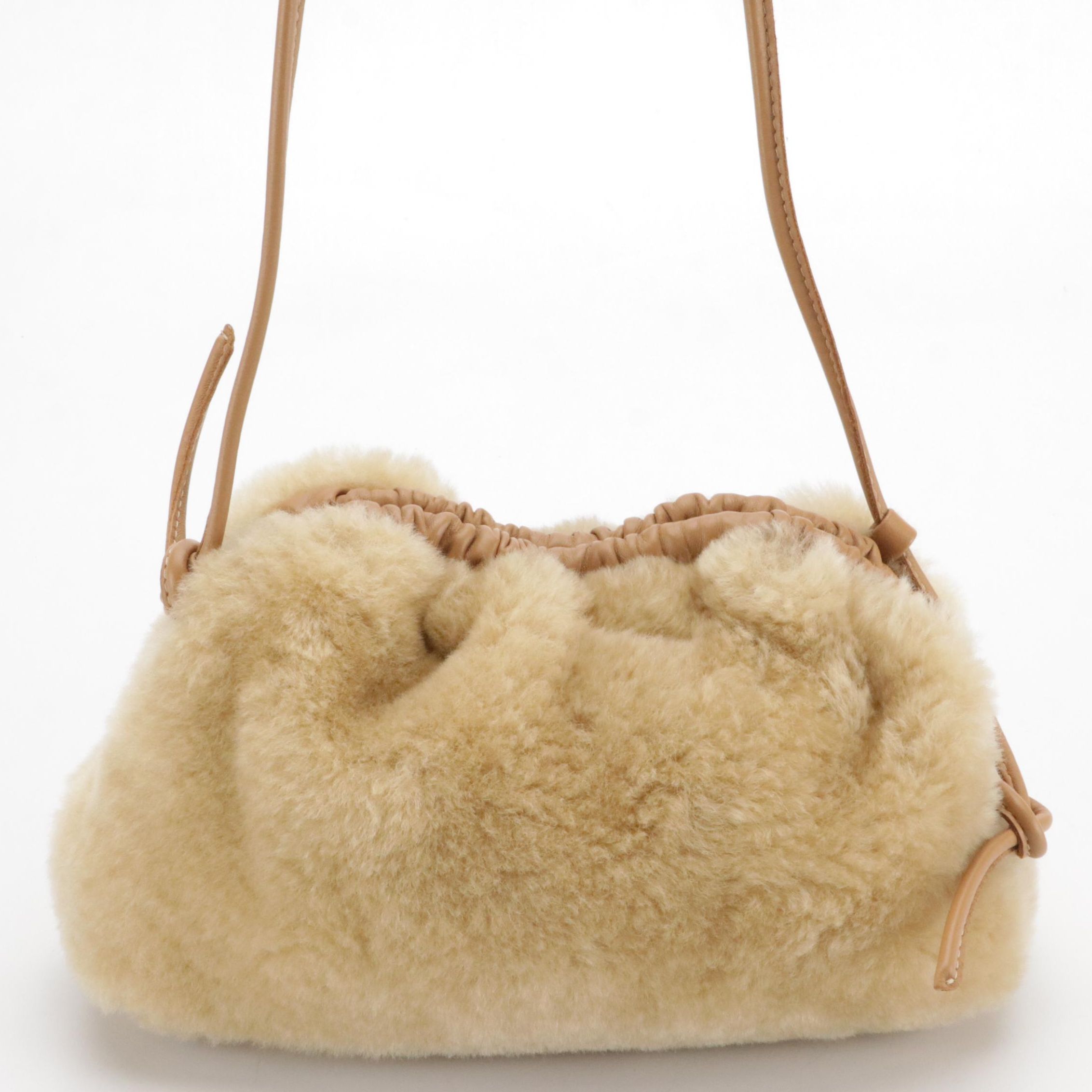 Mansur Gavriel Mini Cloud Convertible Clutch in Shearling/Lambskin Leather