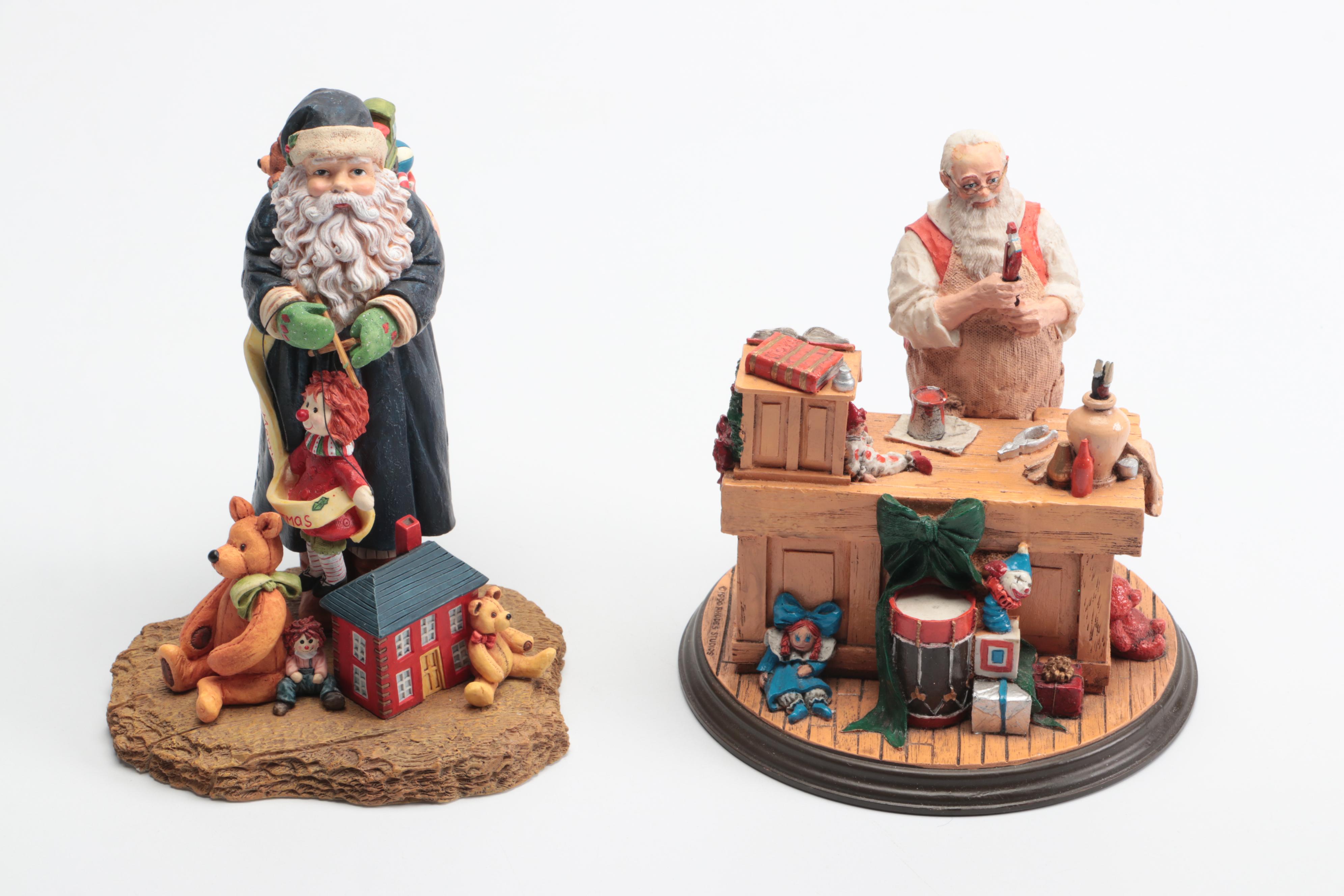 Rockwell Heirloom Santa Collection "Santa's Workshop" with More Santa Figures