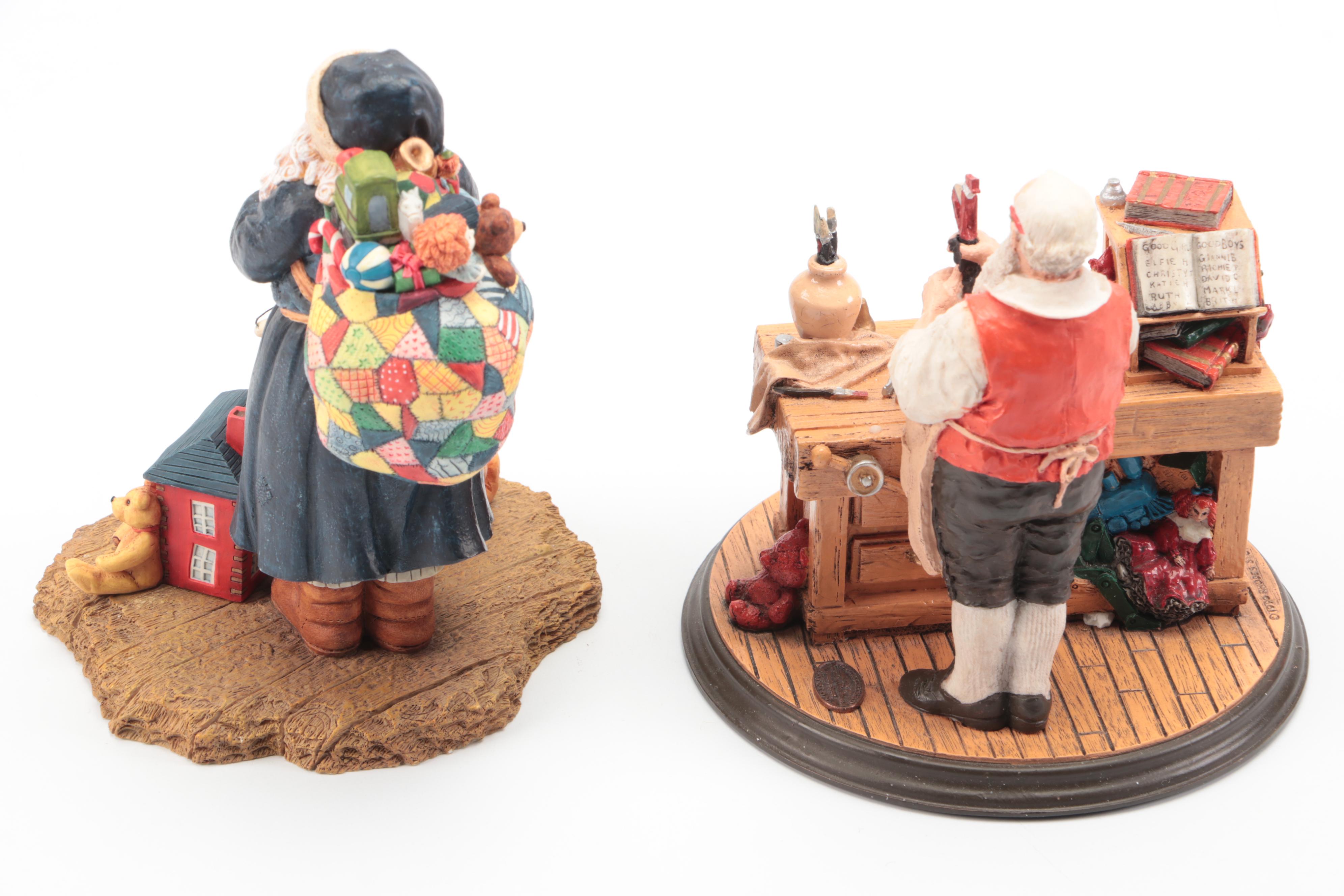 Rockwell Heirloom Santa Collection "Santa's Workshop" with More Santa Figures