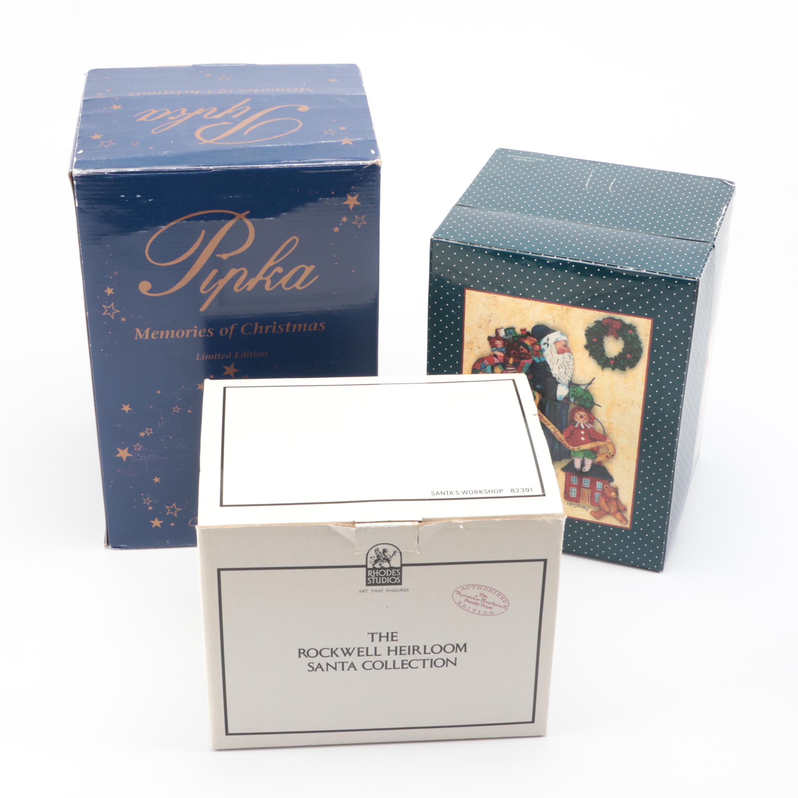 Rockwell Heirloom Santa Collection "Santa's Workshop" with More Santa Figures