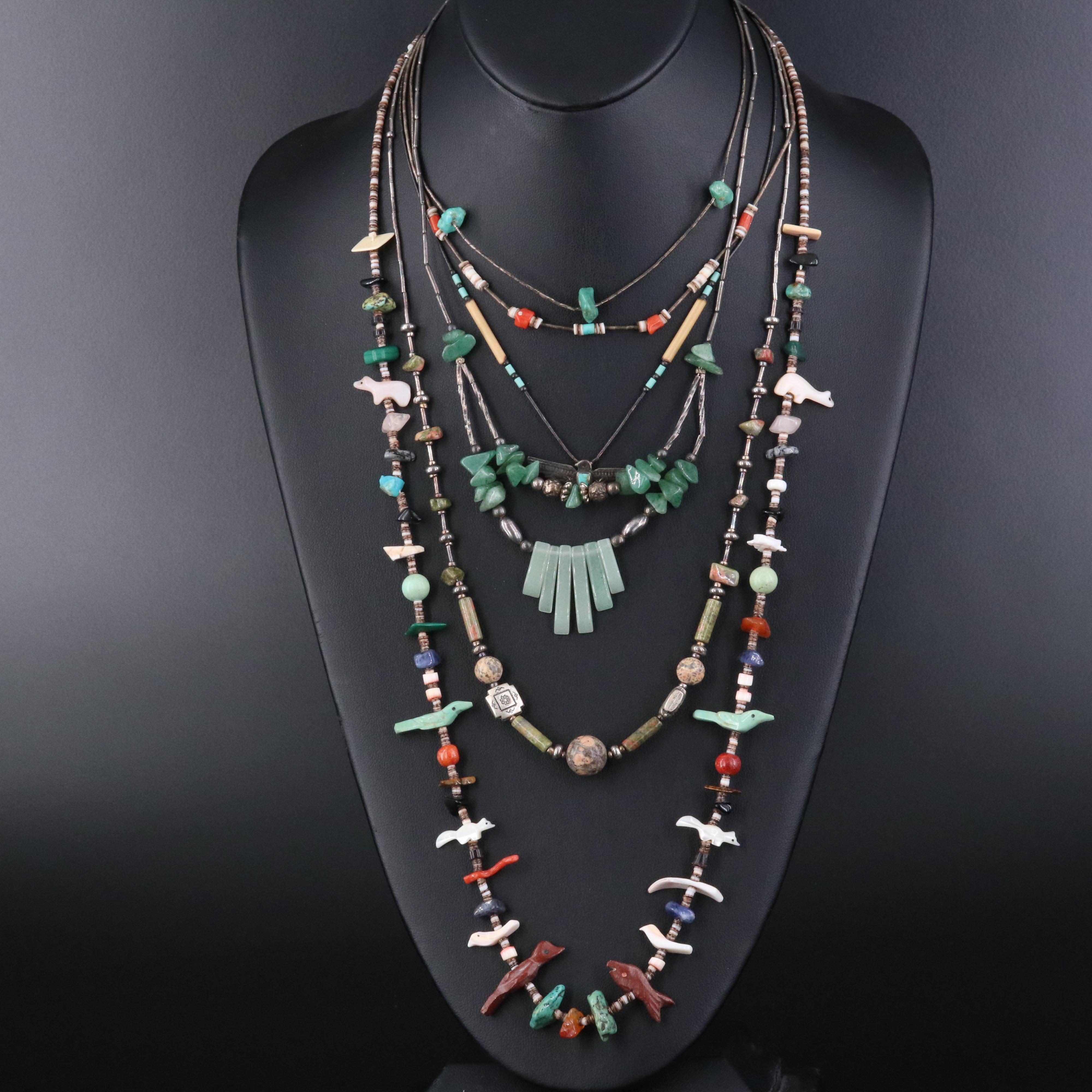 Gemstone Necklaces and Bracelet Featuring Fetish