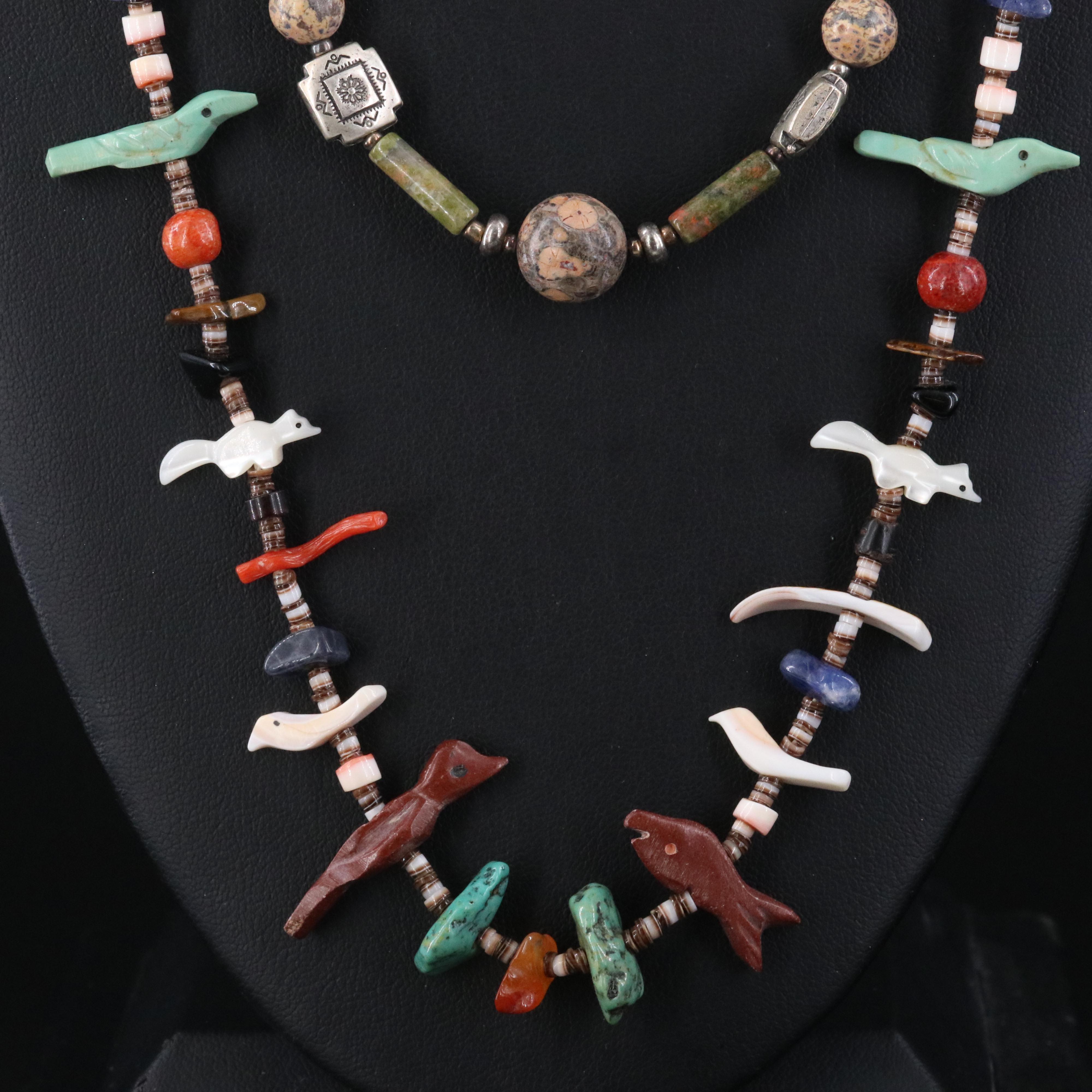 Gemstone Necklaces and Bracelet Featuring Fetish