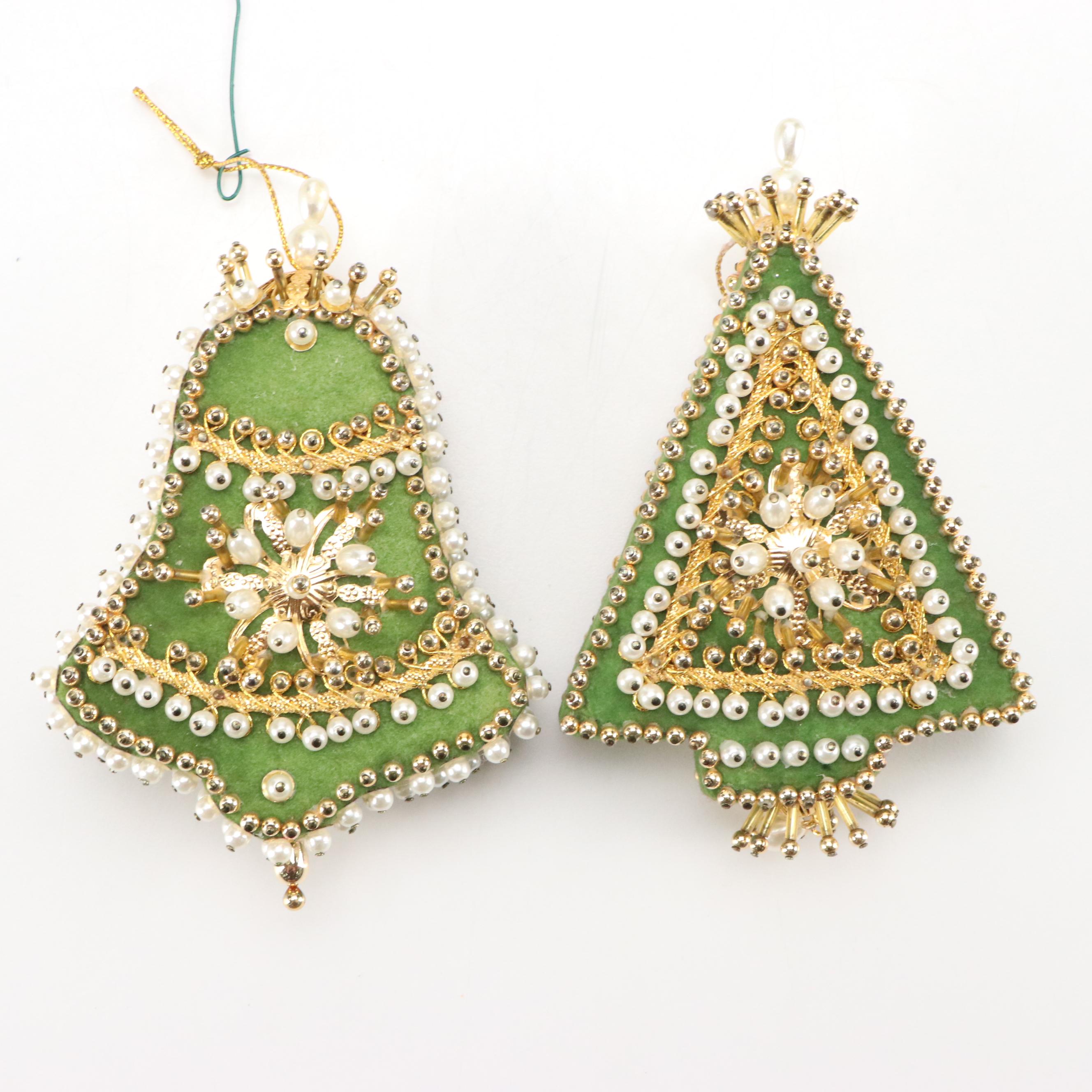 Embellished and Beaded Hot Air Balloon and Other Christmas Ornaments