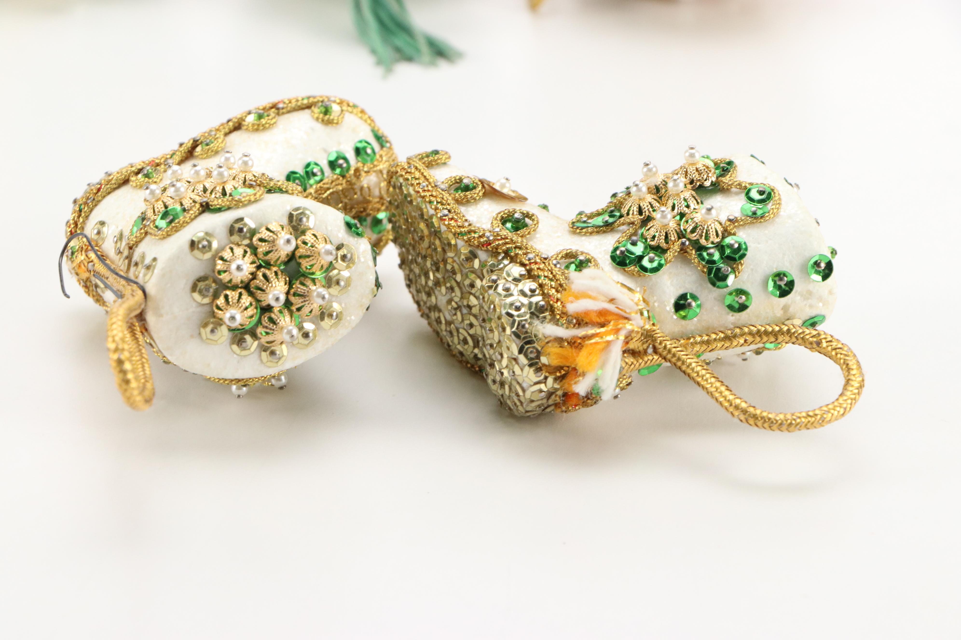 Embellished and Beaded Hot Air Balloon and Other Christmas Ornaments