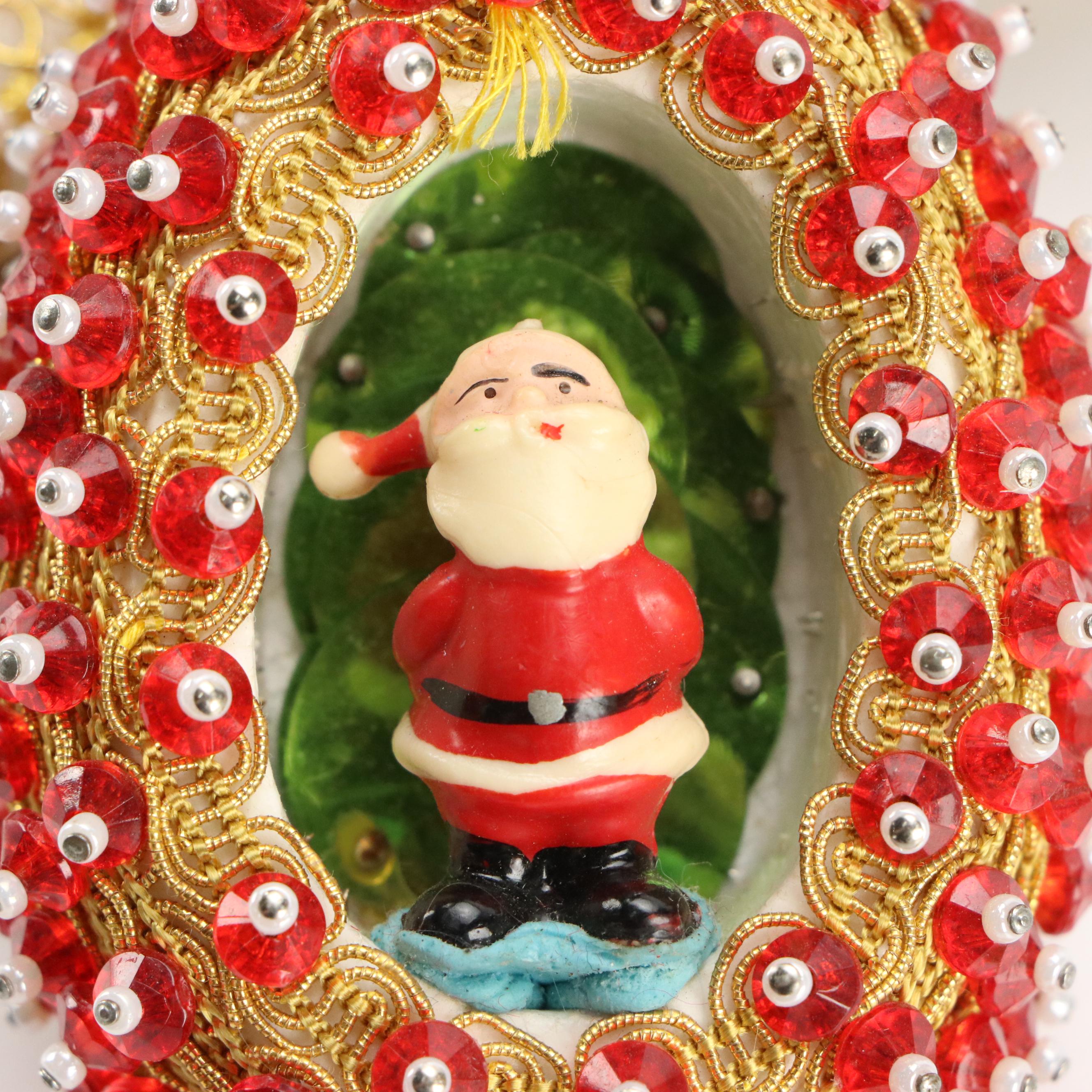 Embellished and Beaded Hot Air Balloon and Other Christmas Ornaments