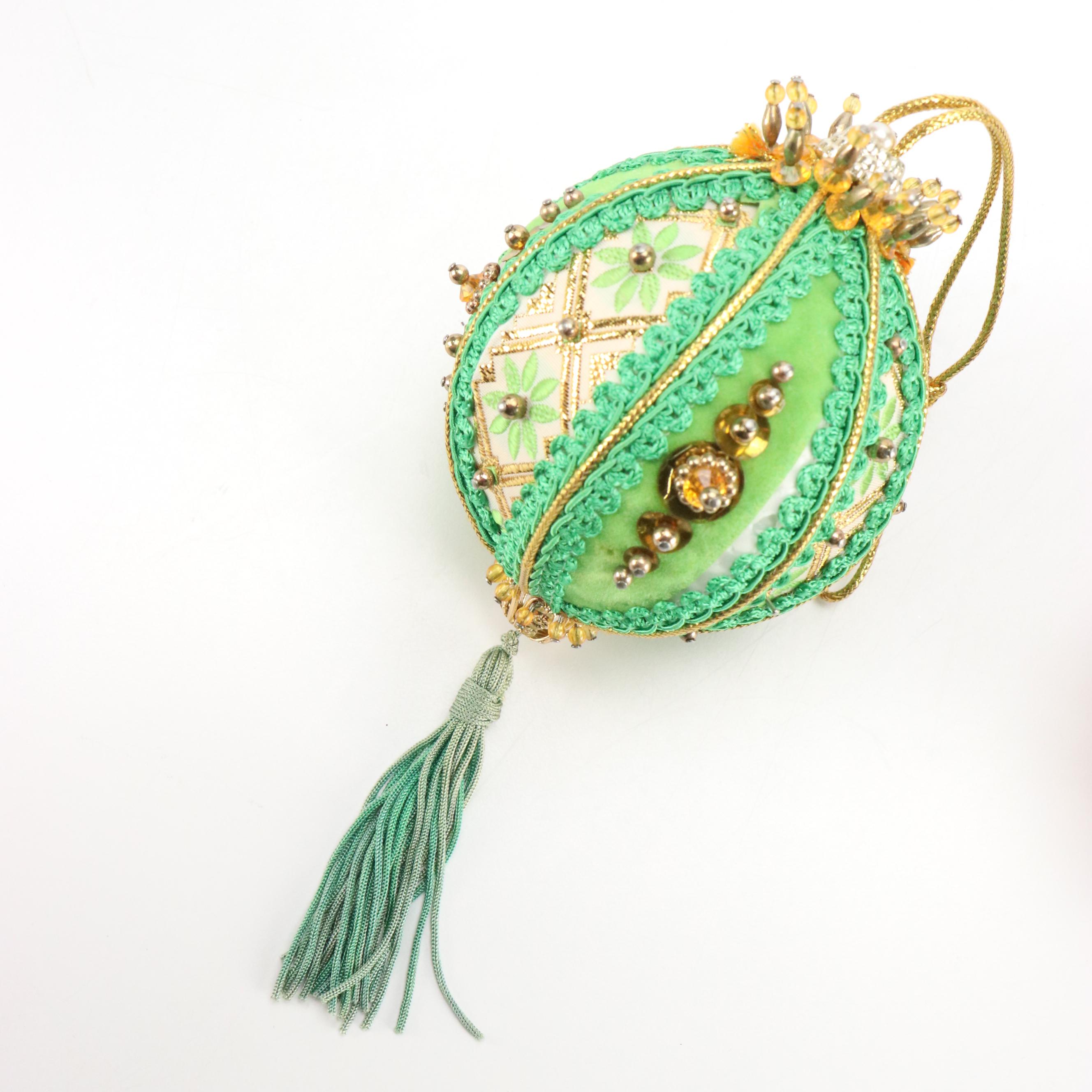 Embellished and Beaded Hot Air Balloon and Other Christmas Ornaments