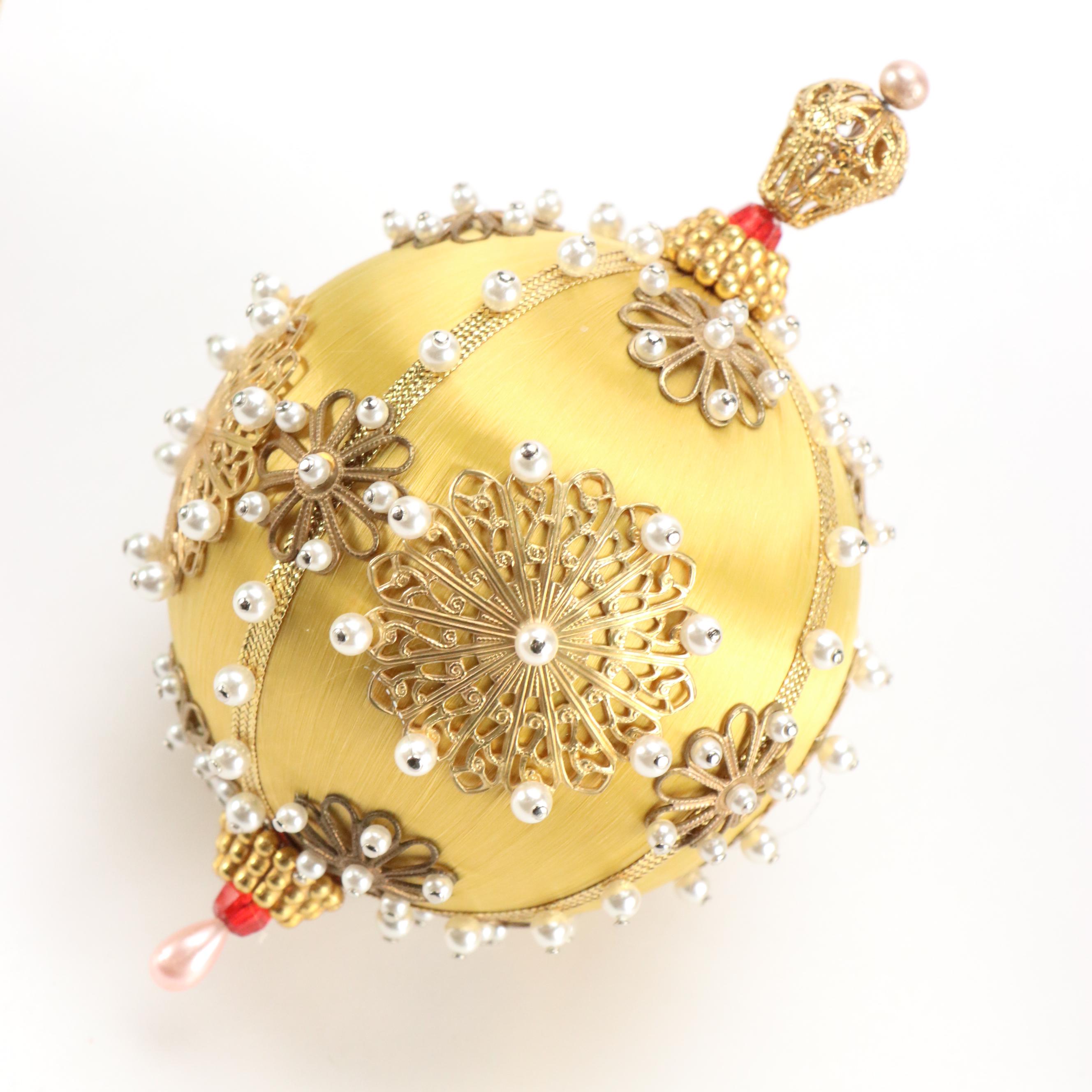 Embellished and Beaded Hot Air Balloon and Other Christmas Ornaments