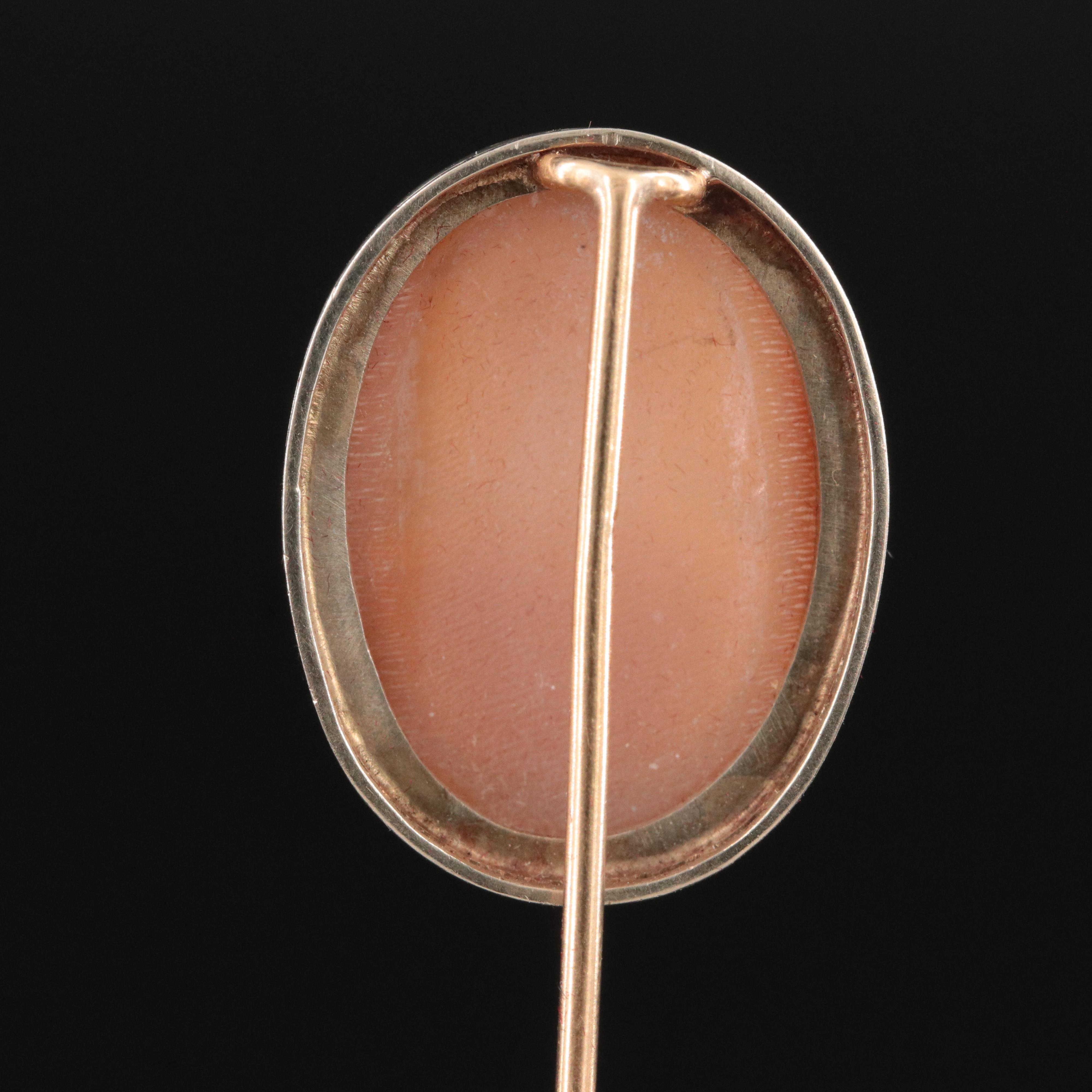 Victorian 14K Cameo Stickpin