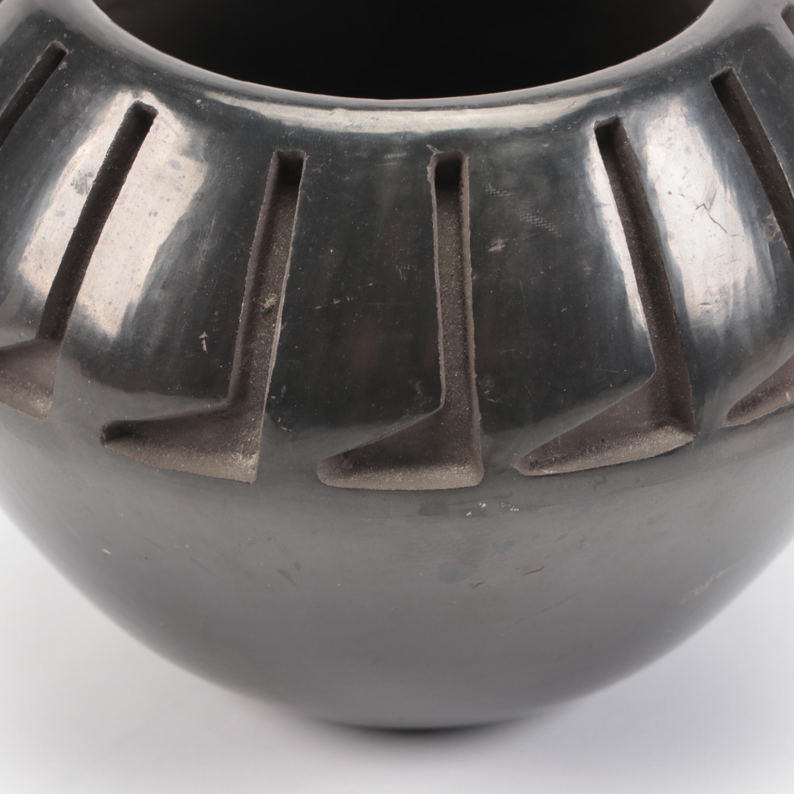 Sammy & Adrianna Naranjo Santa Clara Blackware Pottery Bowl, 1995