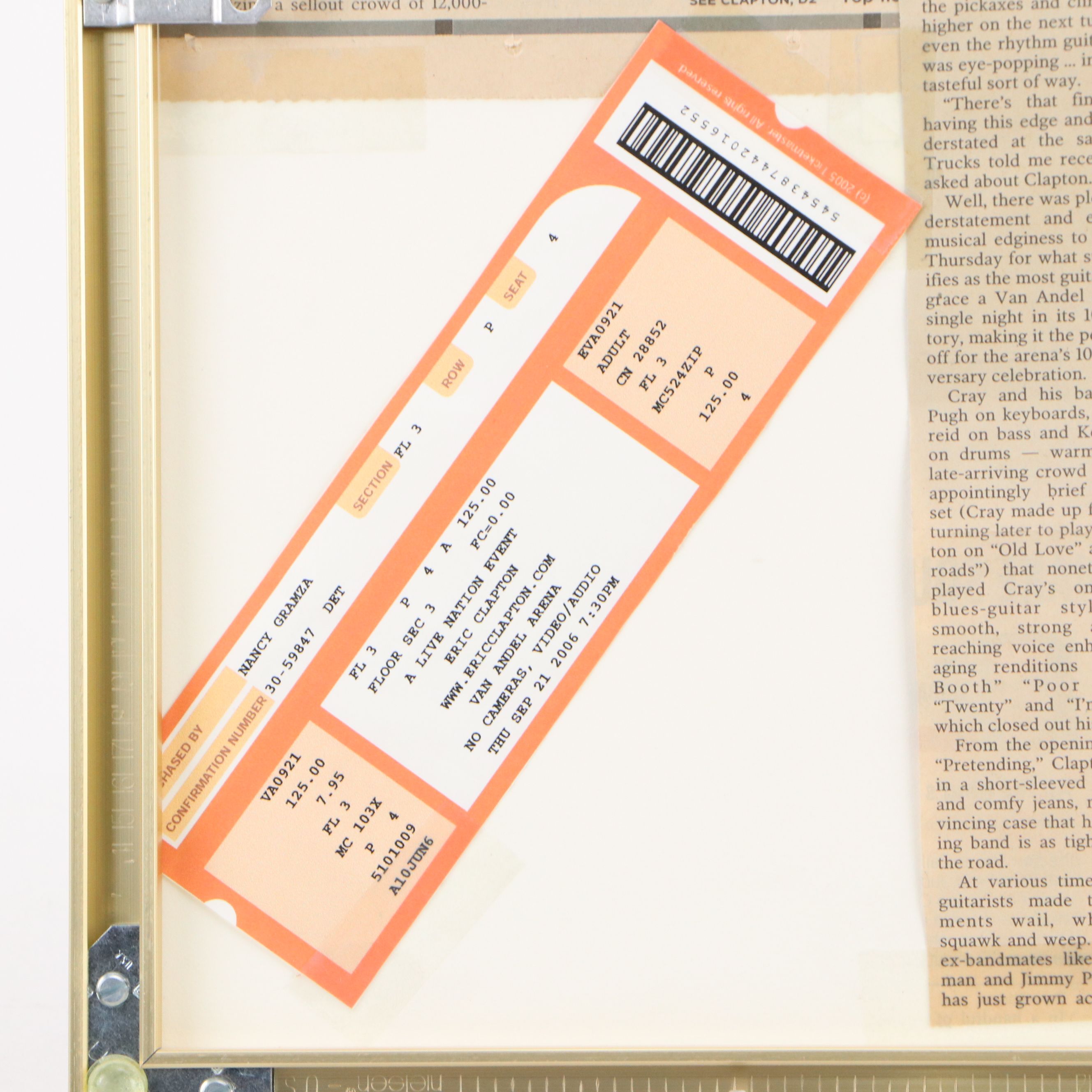 Eric Clapton Signed "Backless" Record Sleeve