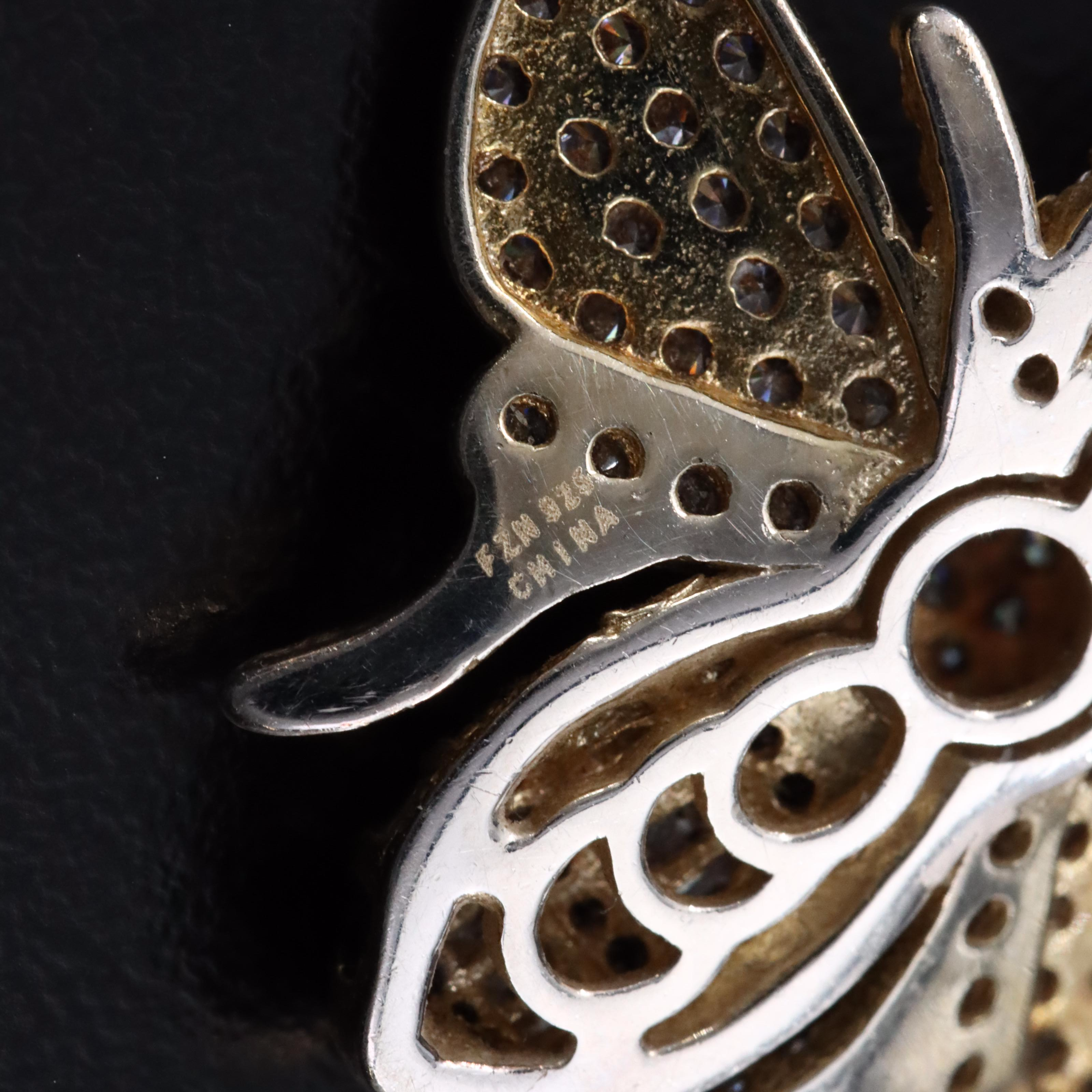 Sterling Diamond Honey Bee Pendant