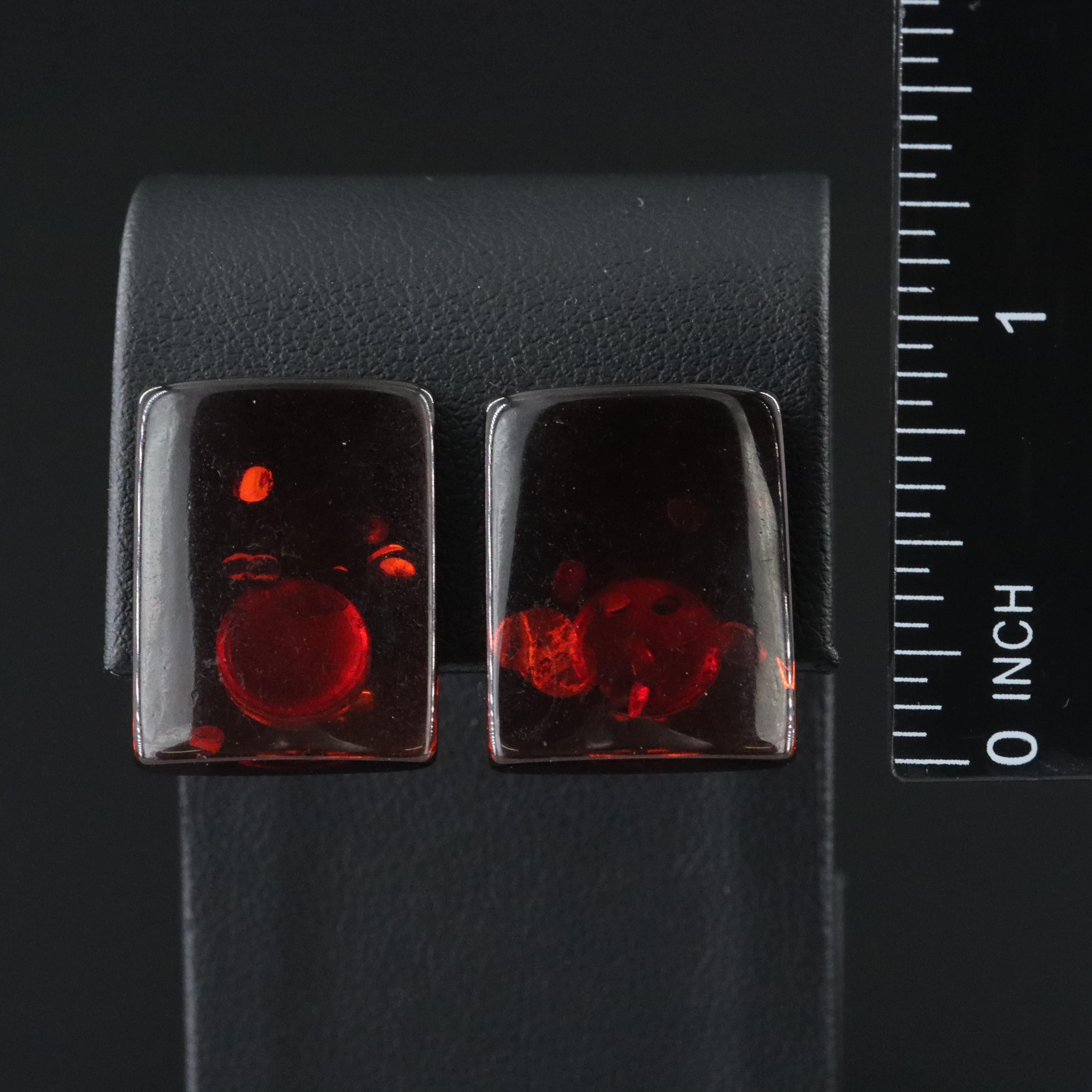 Sterling Amber Earrings