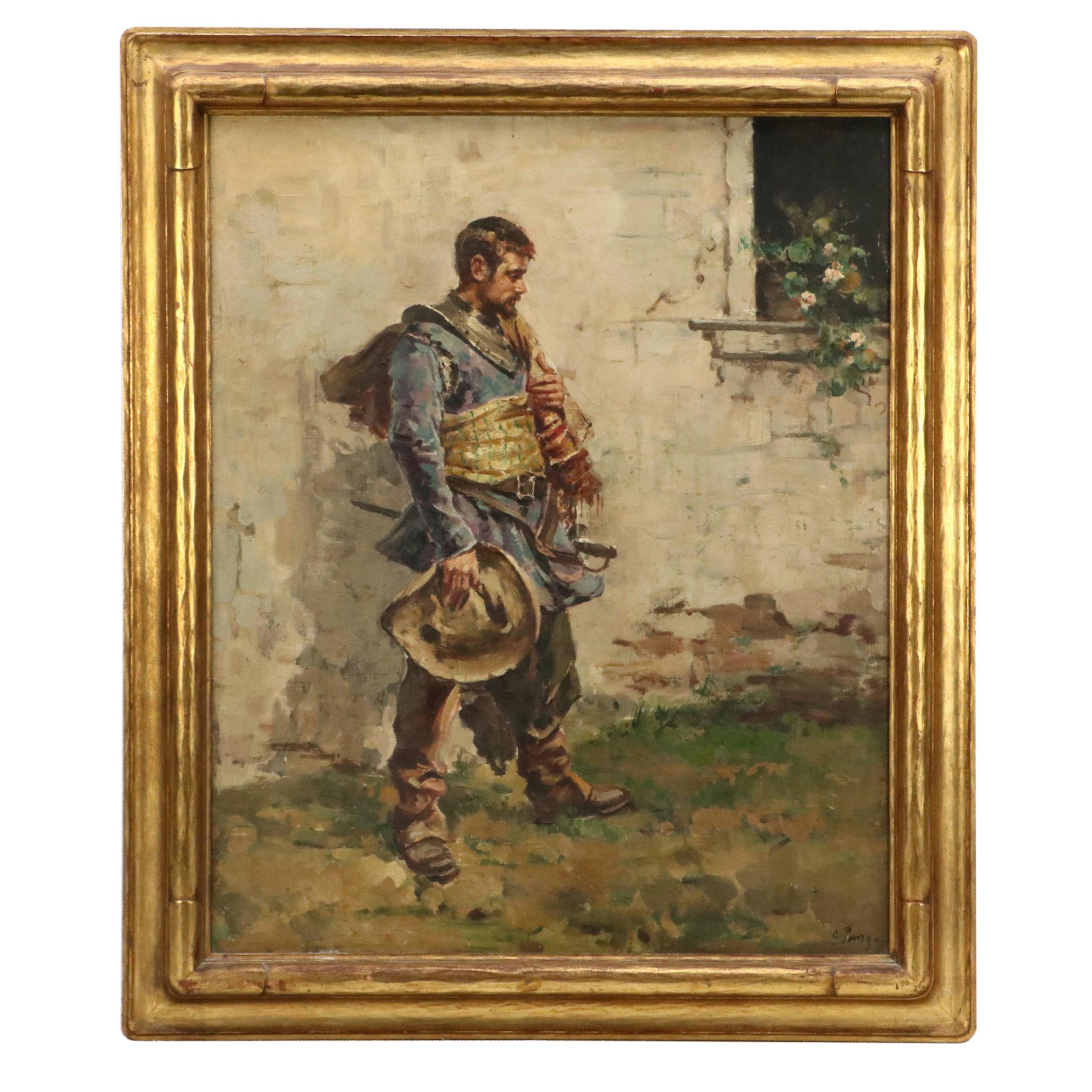 Spanish Oil Painting "Retour de Flandres" After Francisco Pradilla y Ortiz