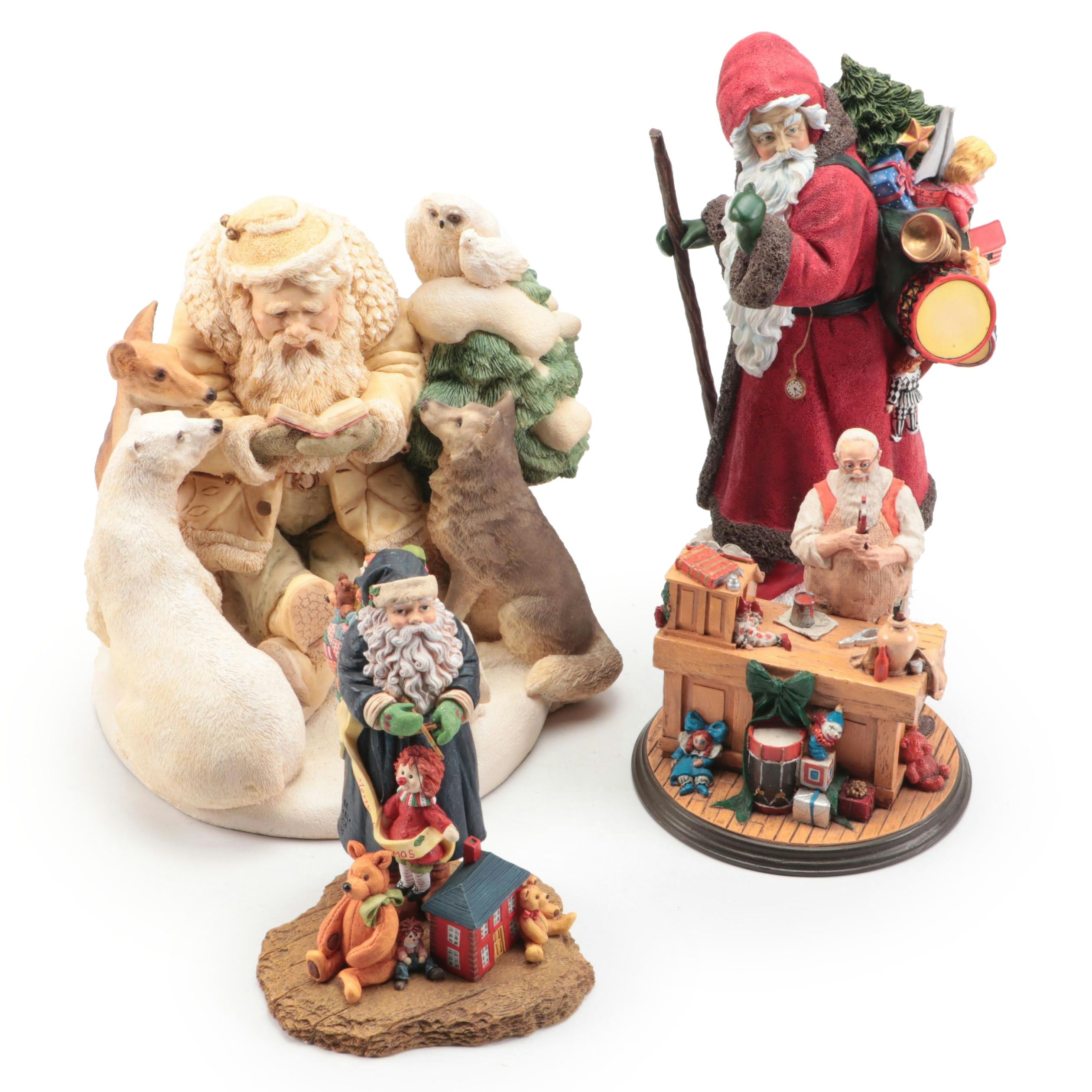 Rockwell Heirloom Santa Collection "Santa's Workshop" with More Santa Figures