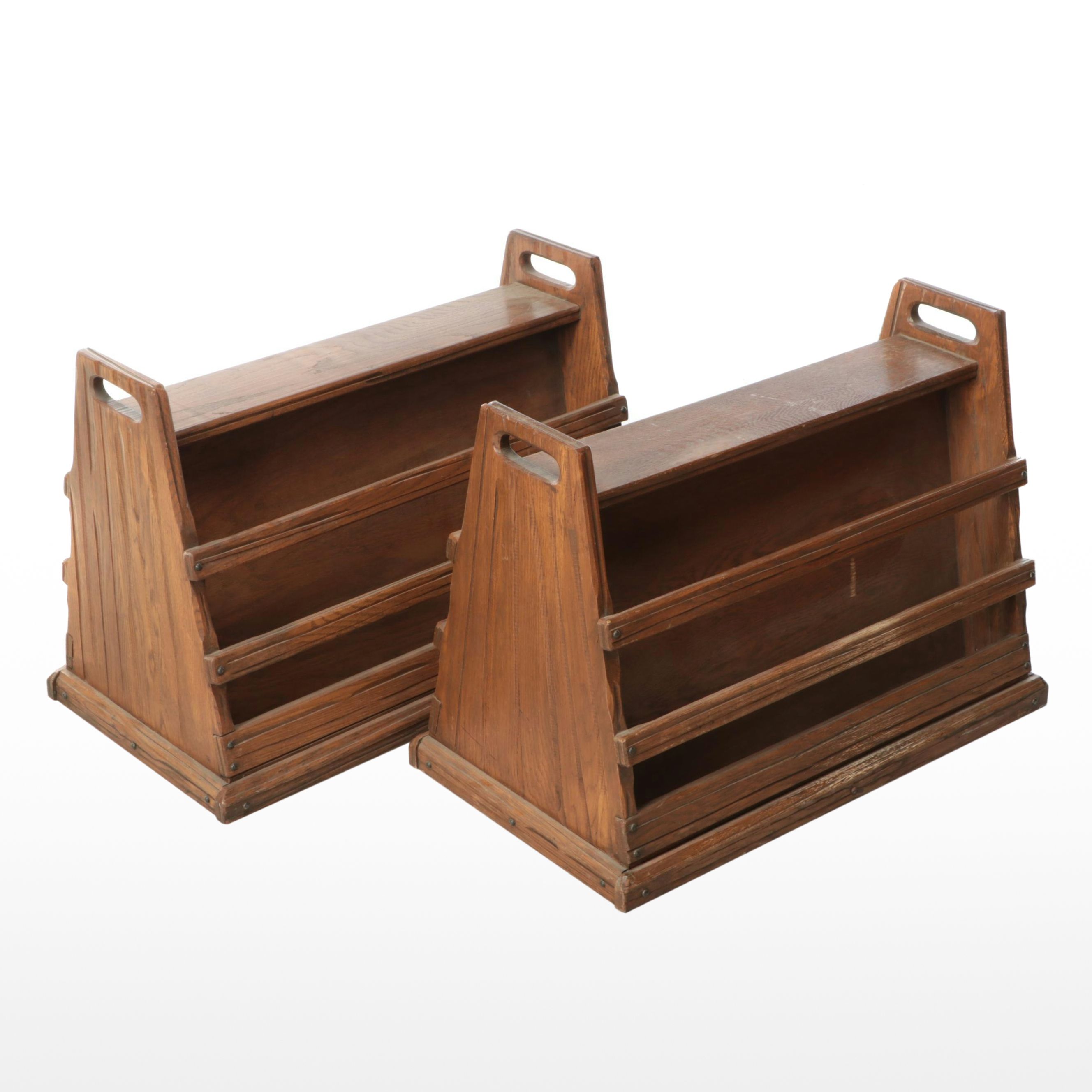 Handled Wood Magazine Racks