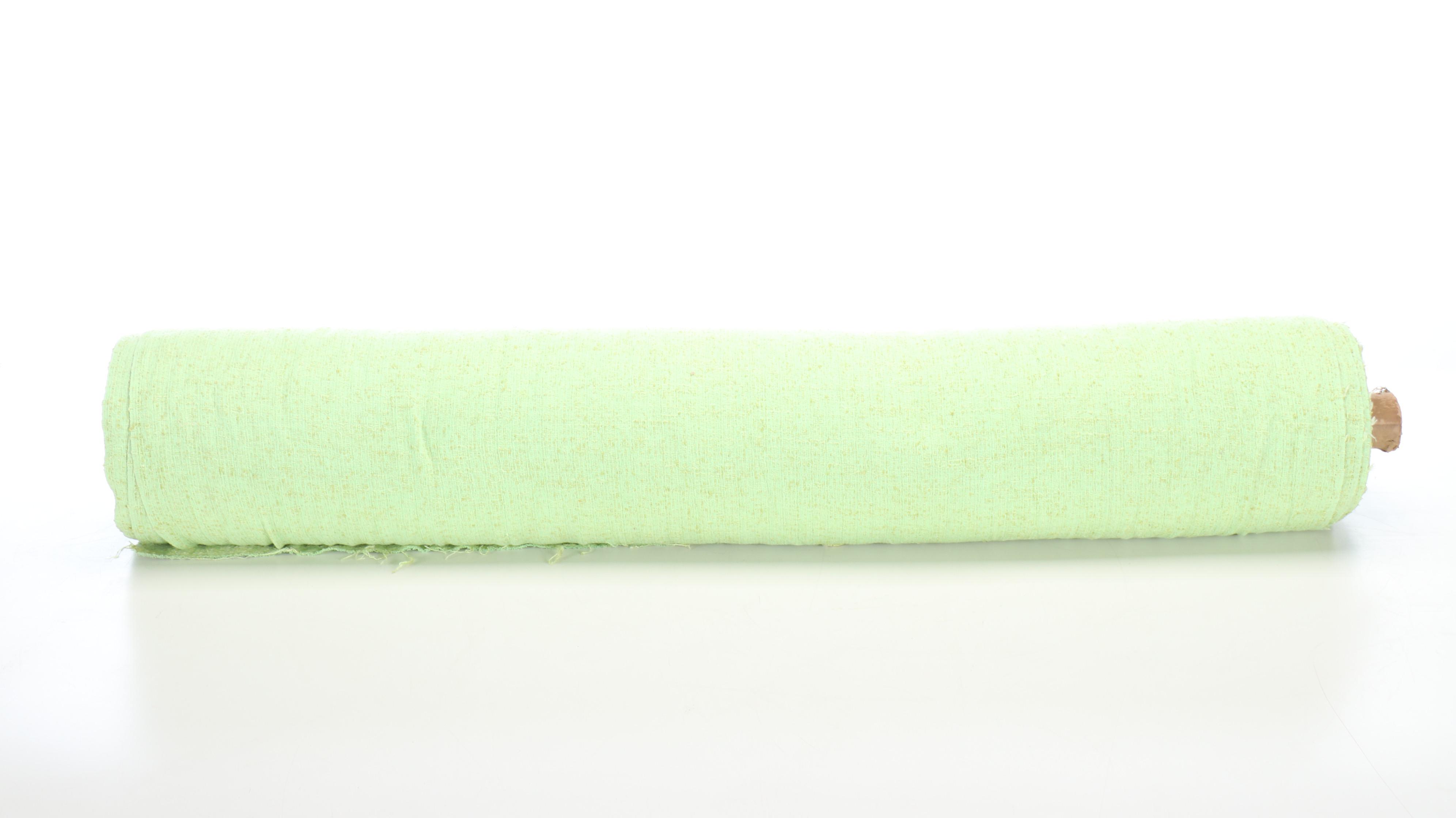 Mid Century Modern Style Green Woven Tweed Fabric Roll