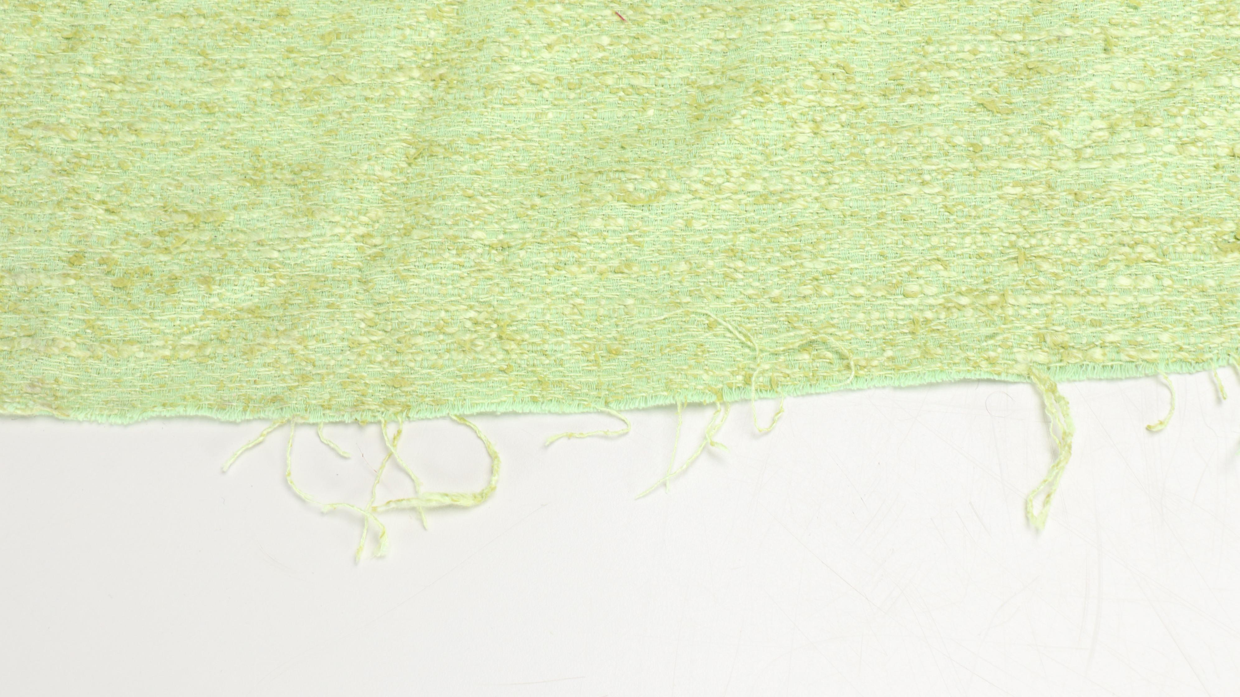 Mid Century Modern Style Green Woven Tweed Fabric Roll