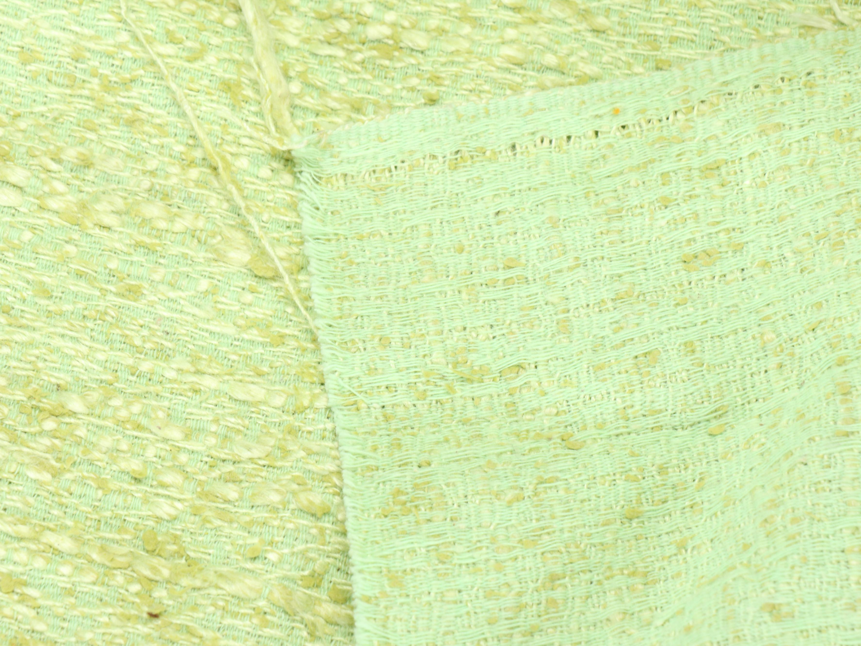 Mid Century Modern Style Green Woven Tweed Fabric Roll