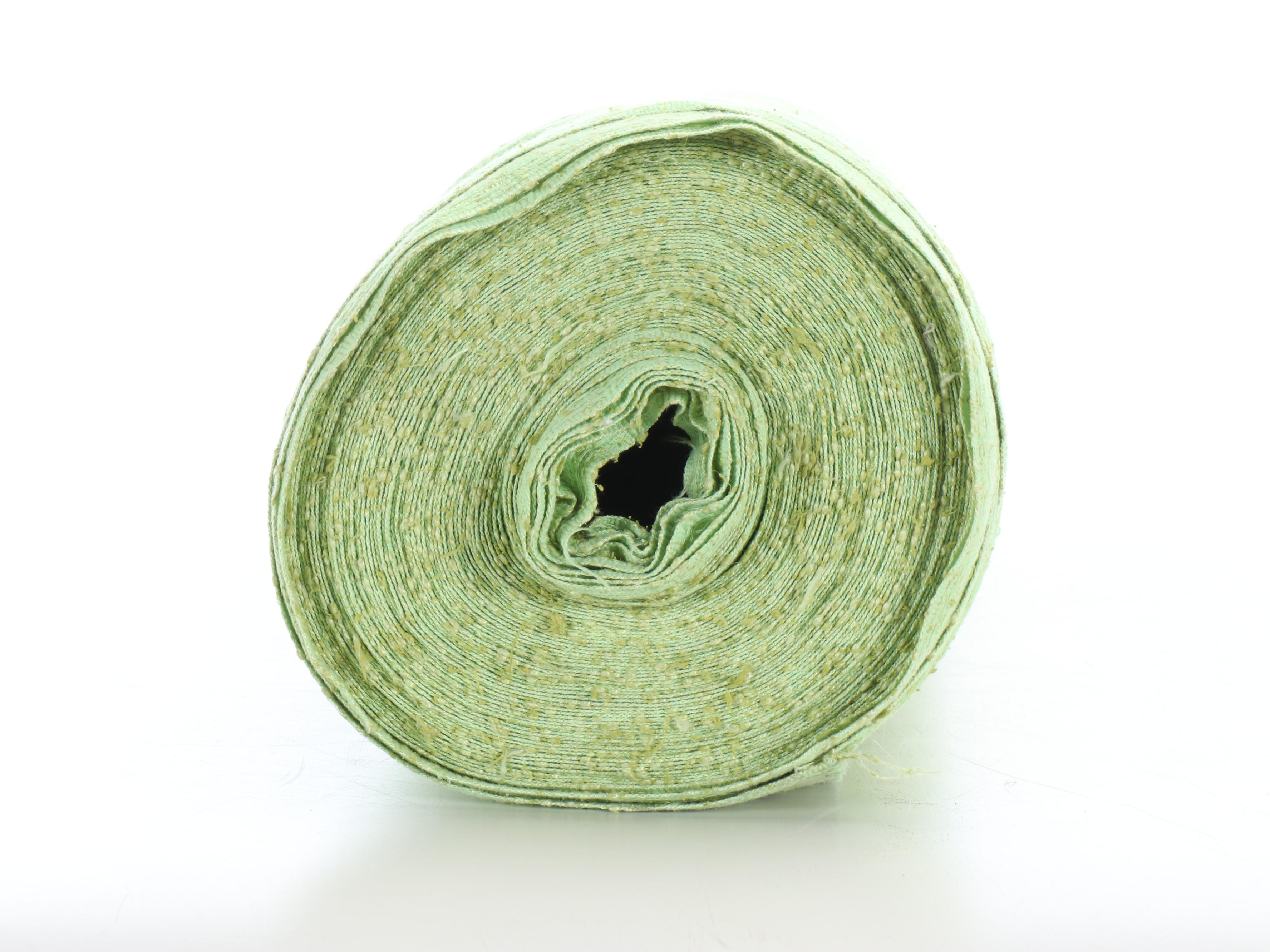 Mid Century Modern Style Green Woven Tweed Fabric Roll