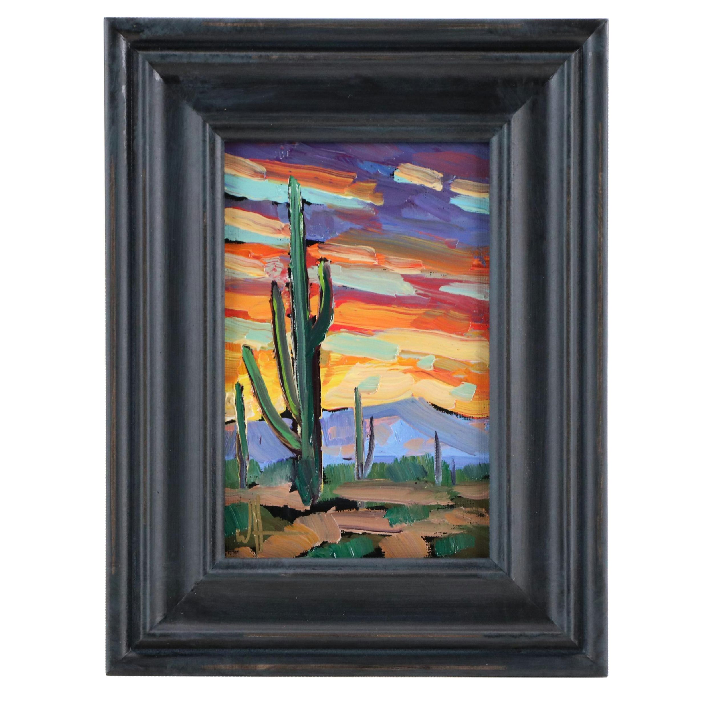 William Hawkins Southwestern Landscape Oil Painting, 21st Century