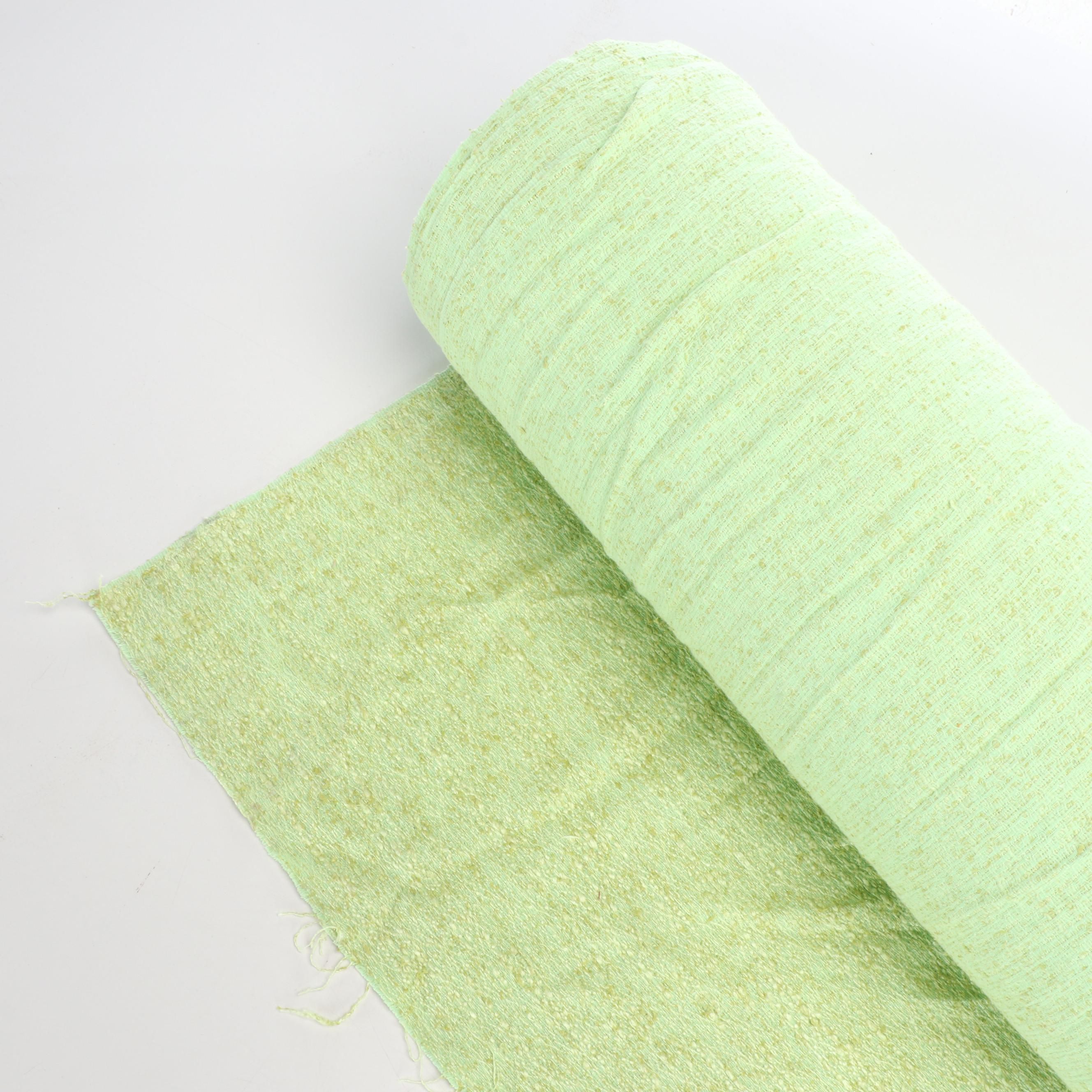 Mid Century Modern Style Green Woven Tweed Fabric Roll