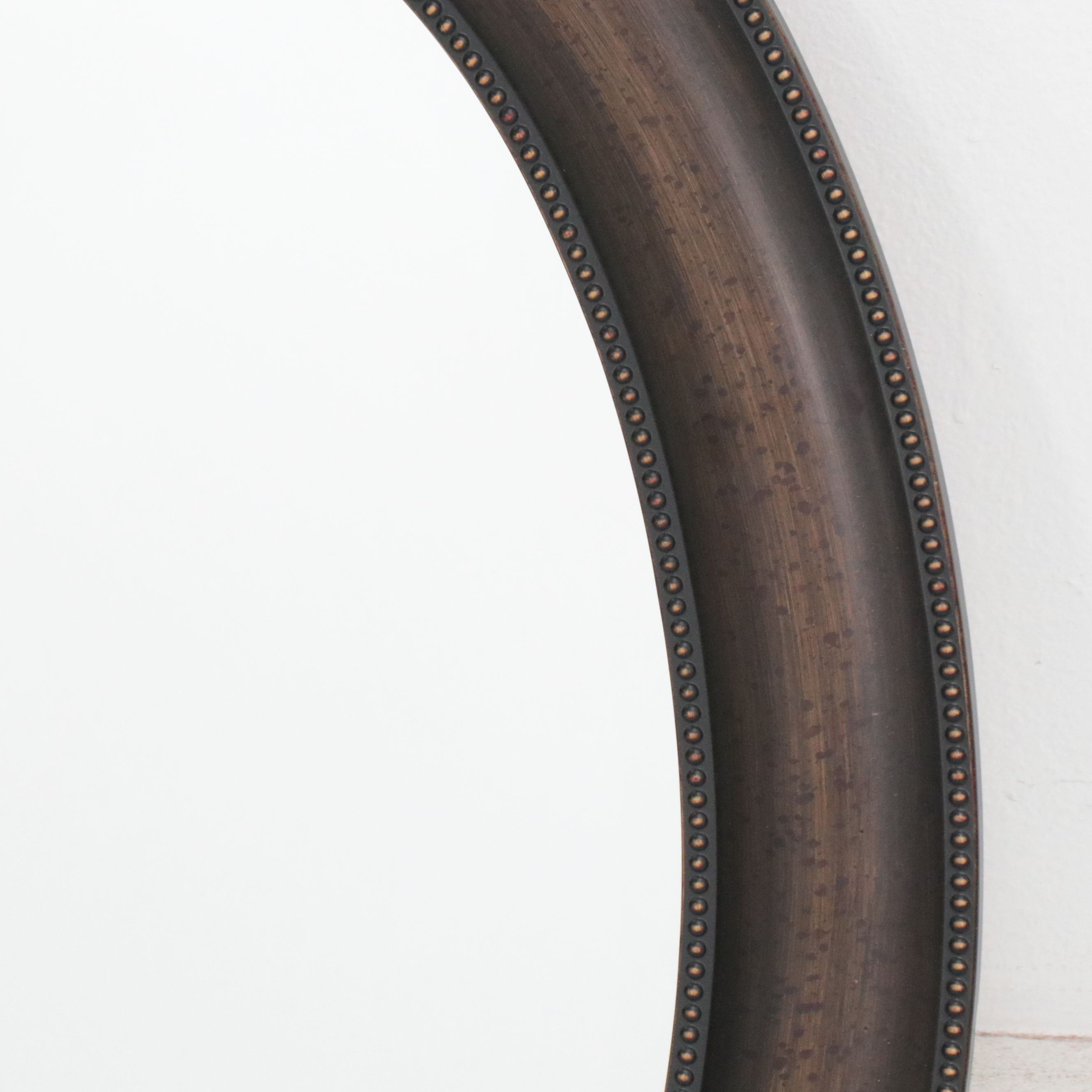 Uttermost Pewter Finish Oval Wall Mirror with Beaded Trim, 2019