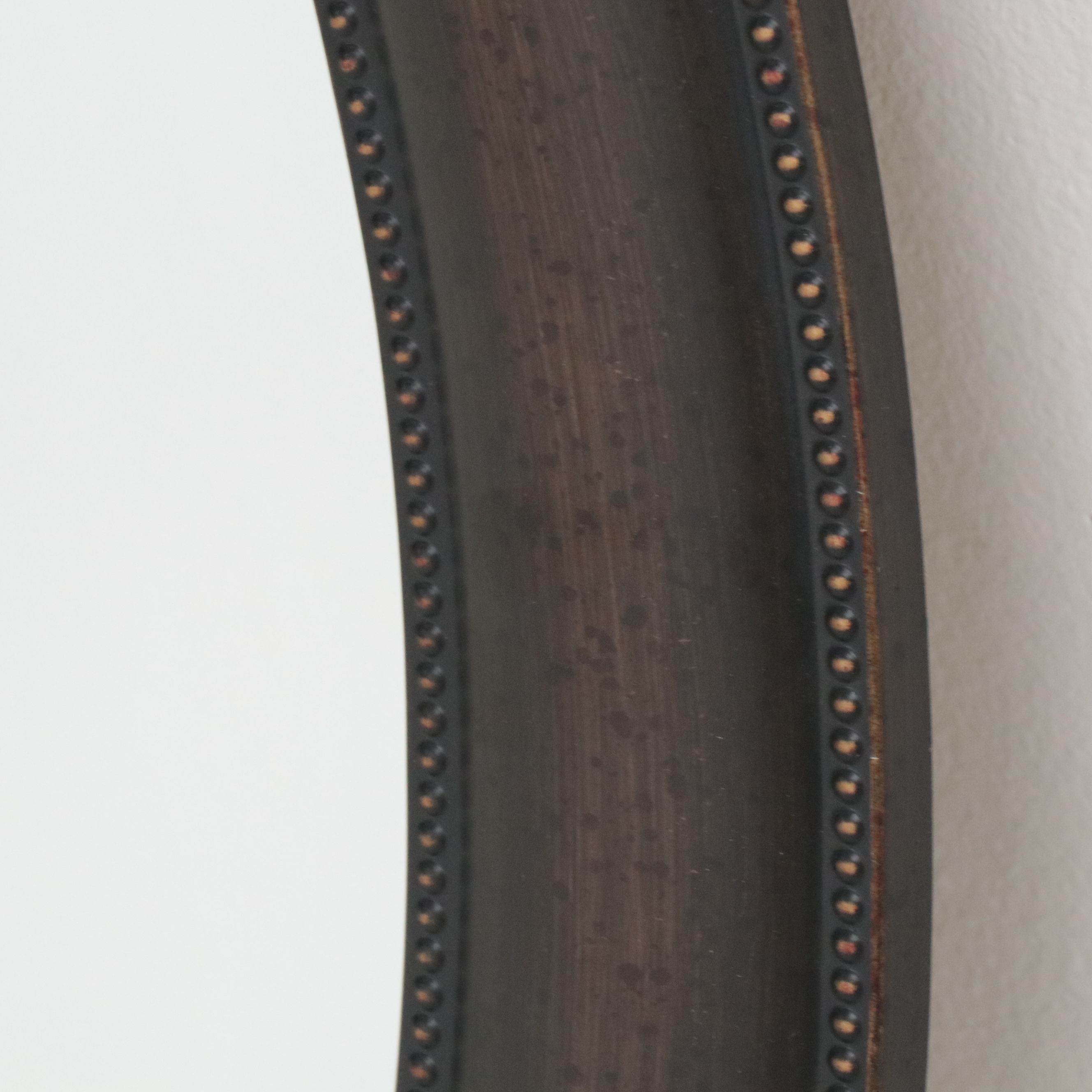 Uttermost Pewter Finish Oval Wall Mirror with Beaded Trim, 2019