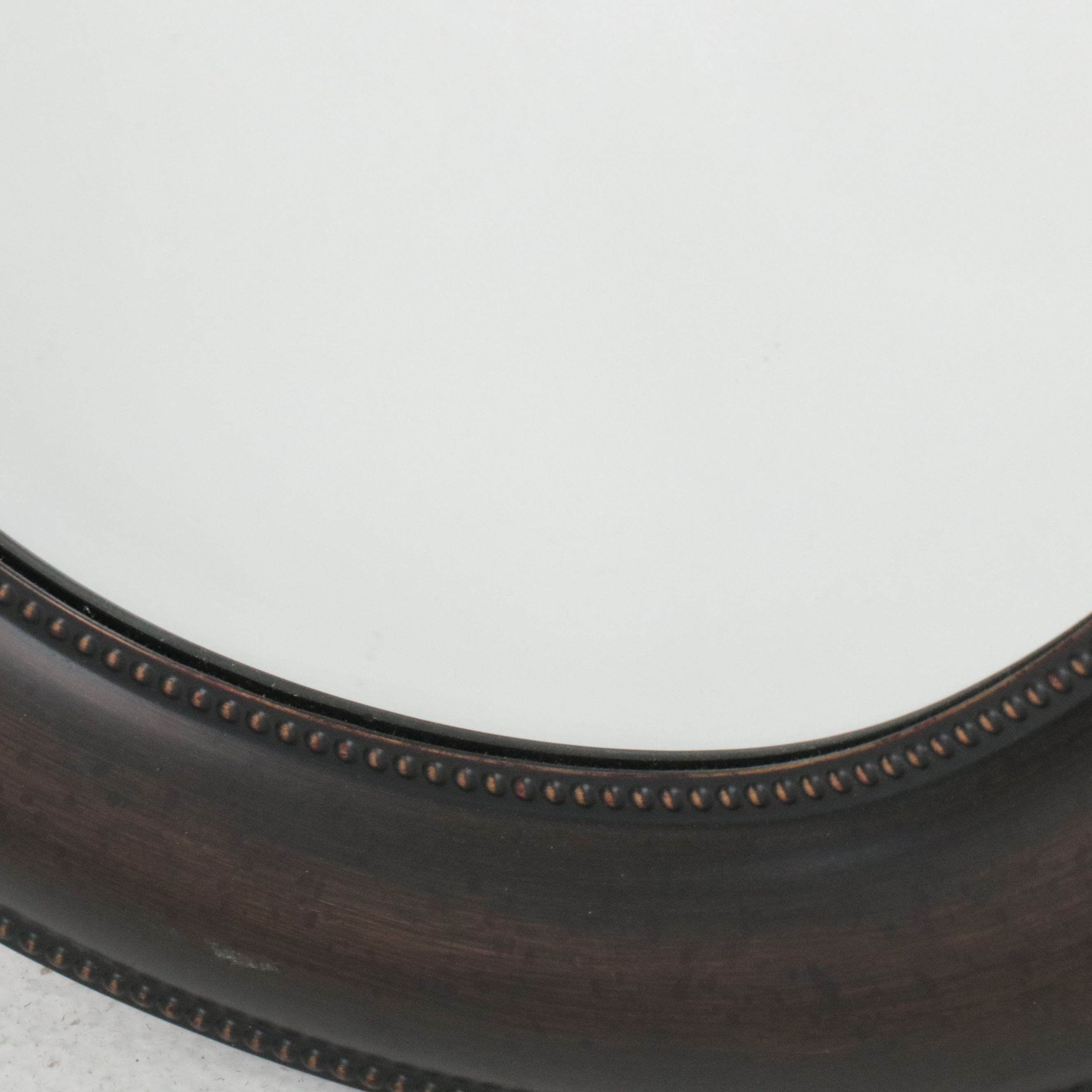 Uttermost Pewter Finish Oval Wall Mirror with Beaded Trim, 2019