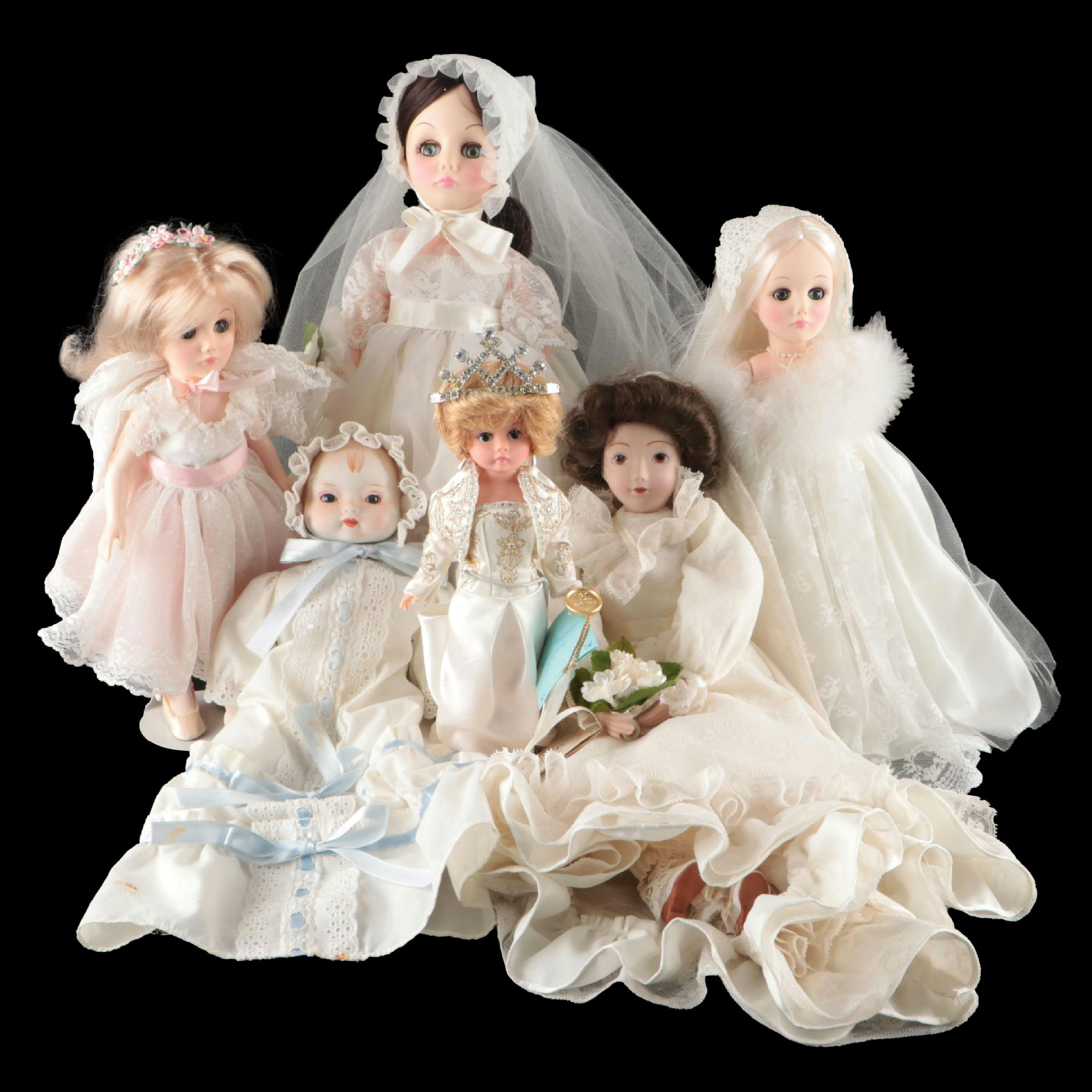 Russ Lace and Promises "Jacqueline" Doll with Other Vintage Dolls