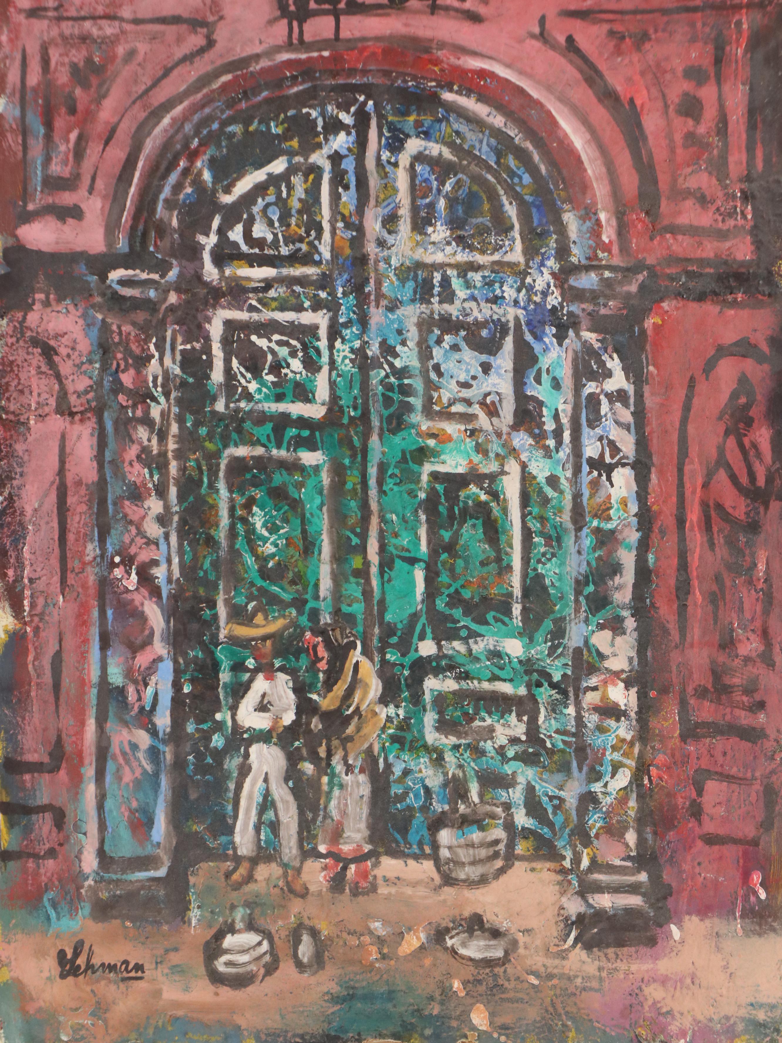 Irving Lehman Oil Painting "San Miguel No 2," Mid-20th Century