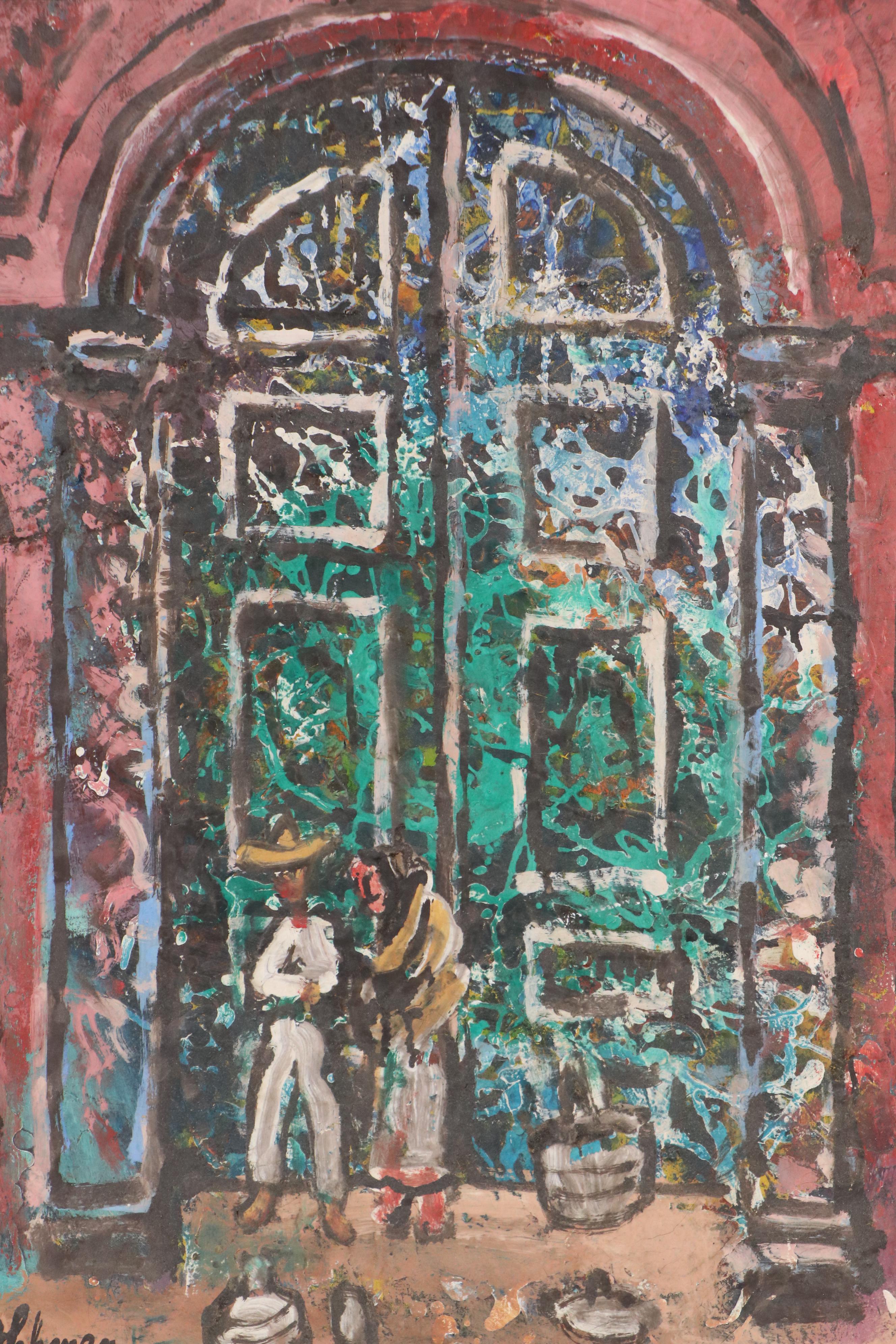 Irving Lehman Oil Painting "San Miguel No 2," Mid-20th Century