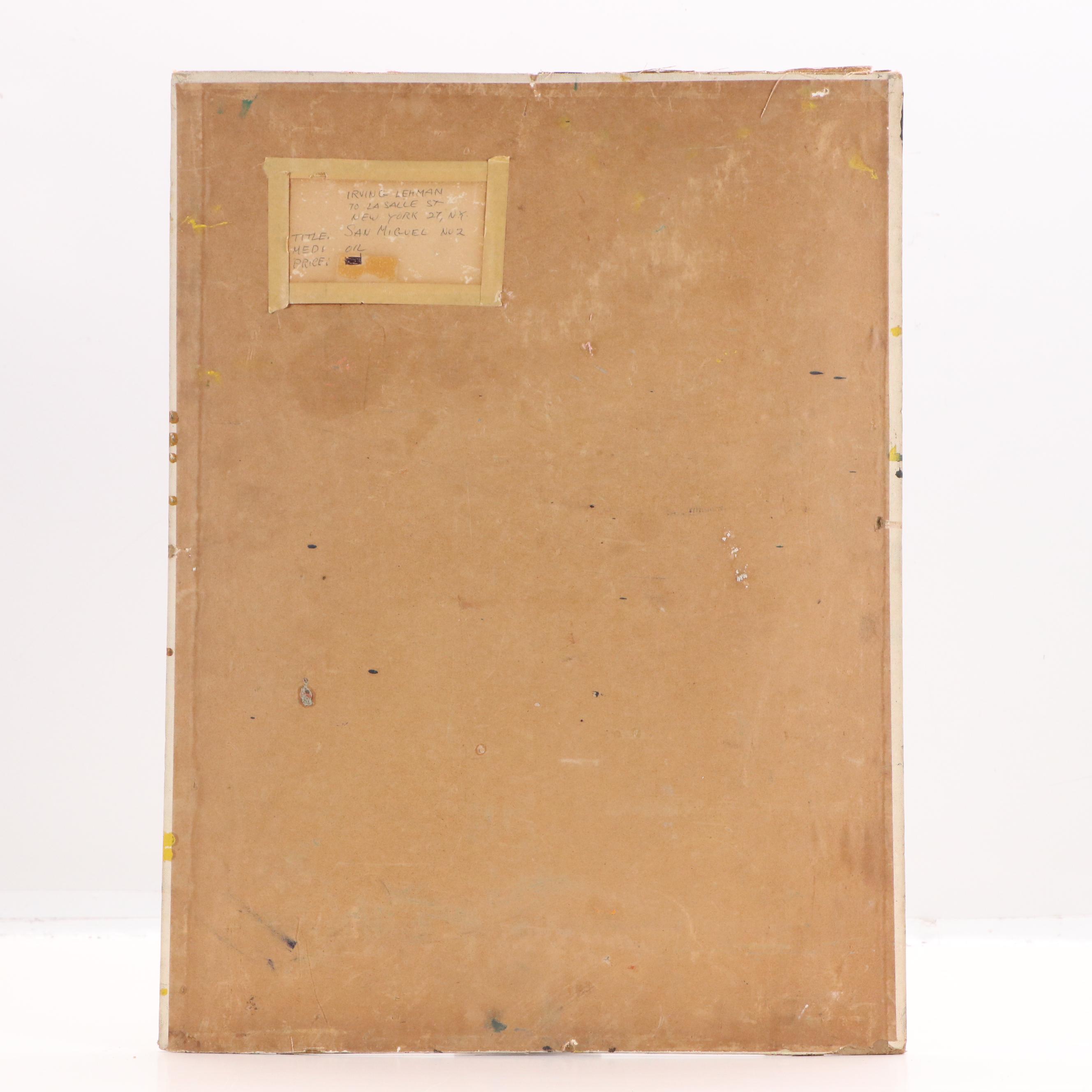 Irving Lehman Oil Painting "San Miguel No 2," Mid-20th Century