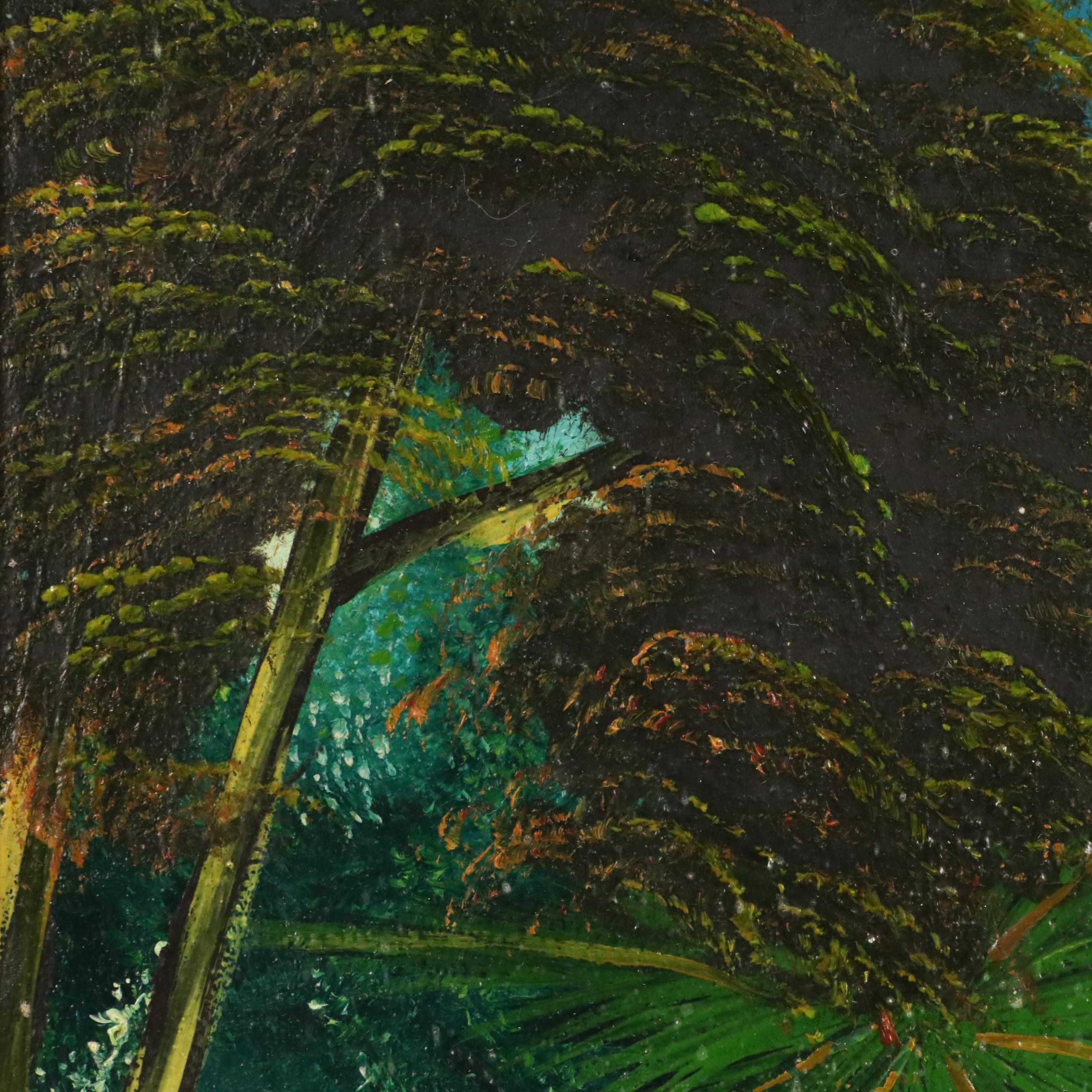 Haitian Harvest Landscape Oil Painting