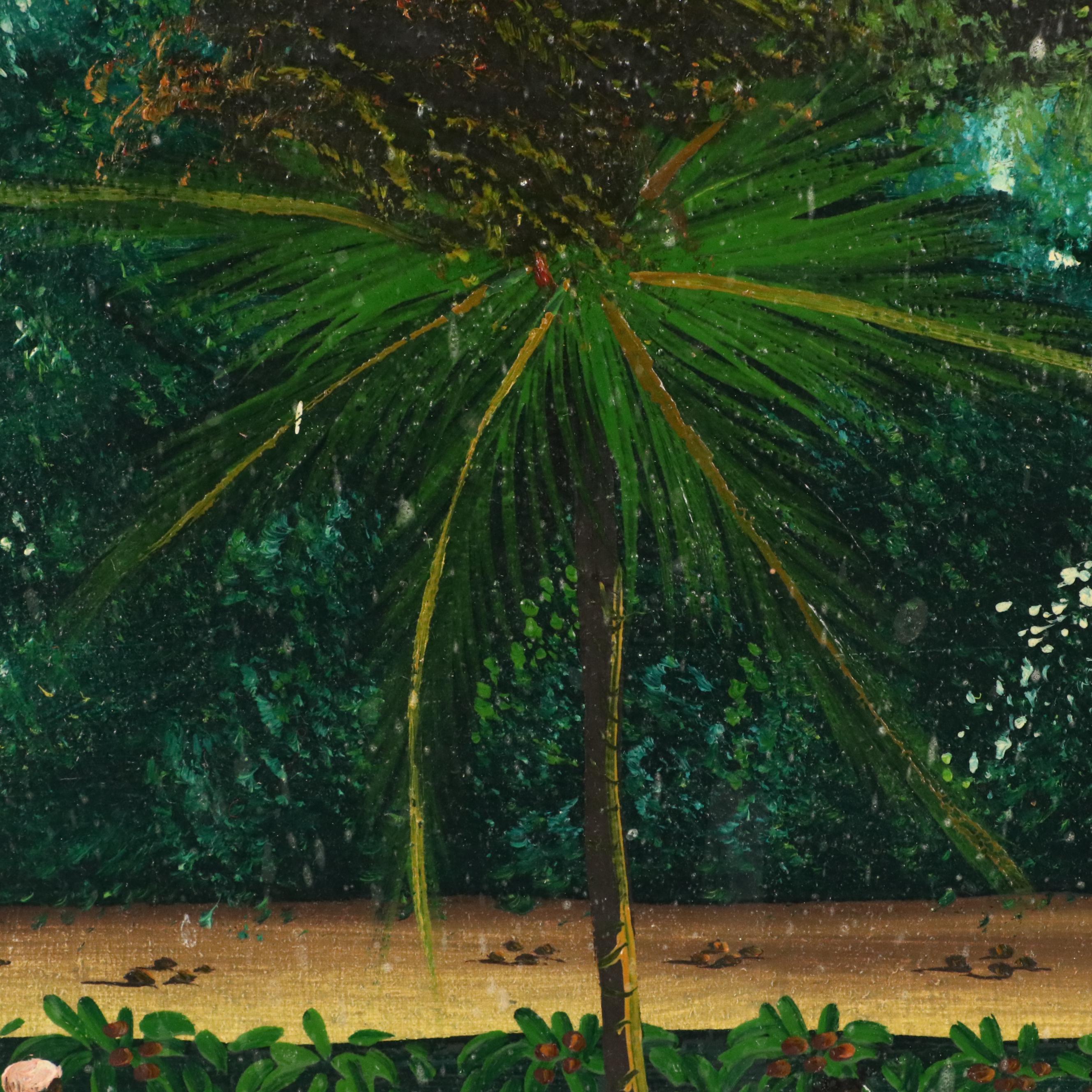 Haitian Harvest Landscape Oil Painting