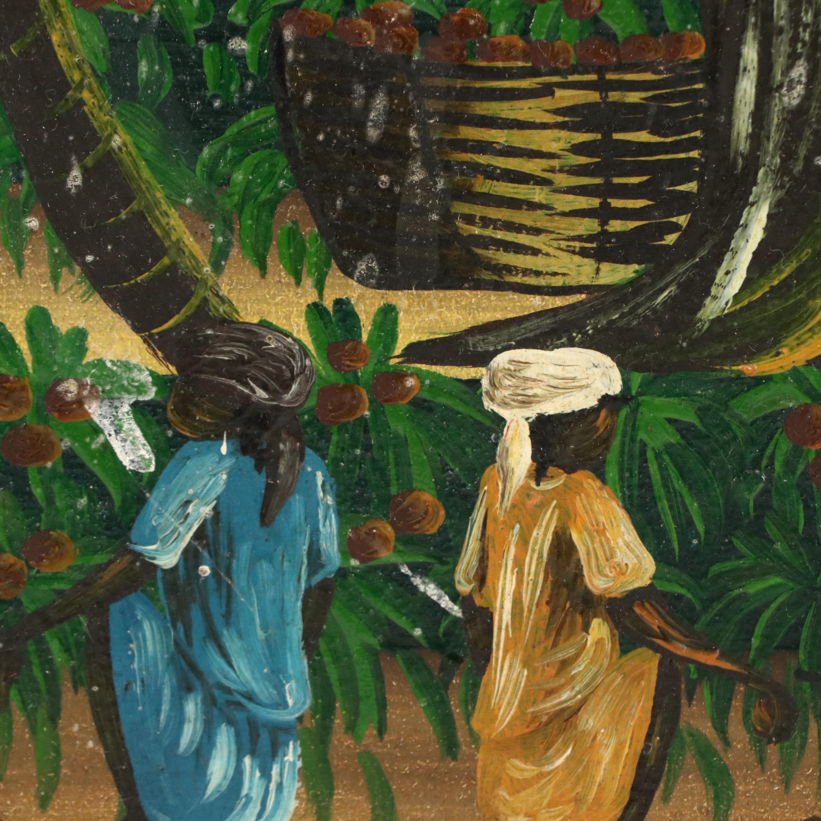 Haitian Harvest Landscape Oil Painting