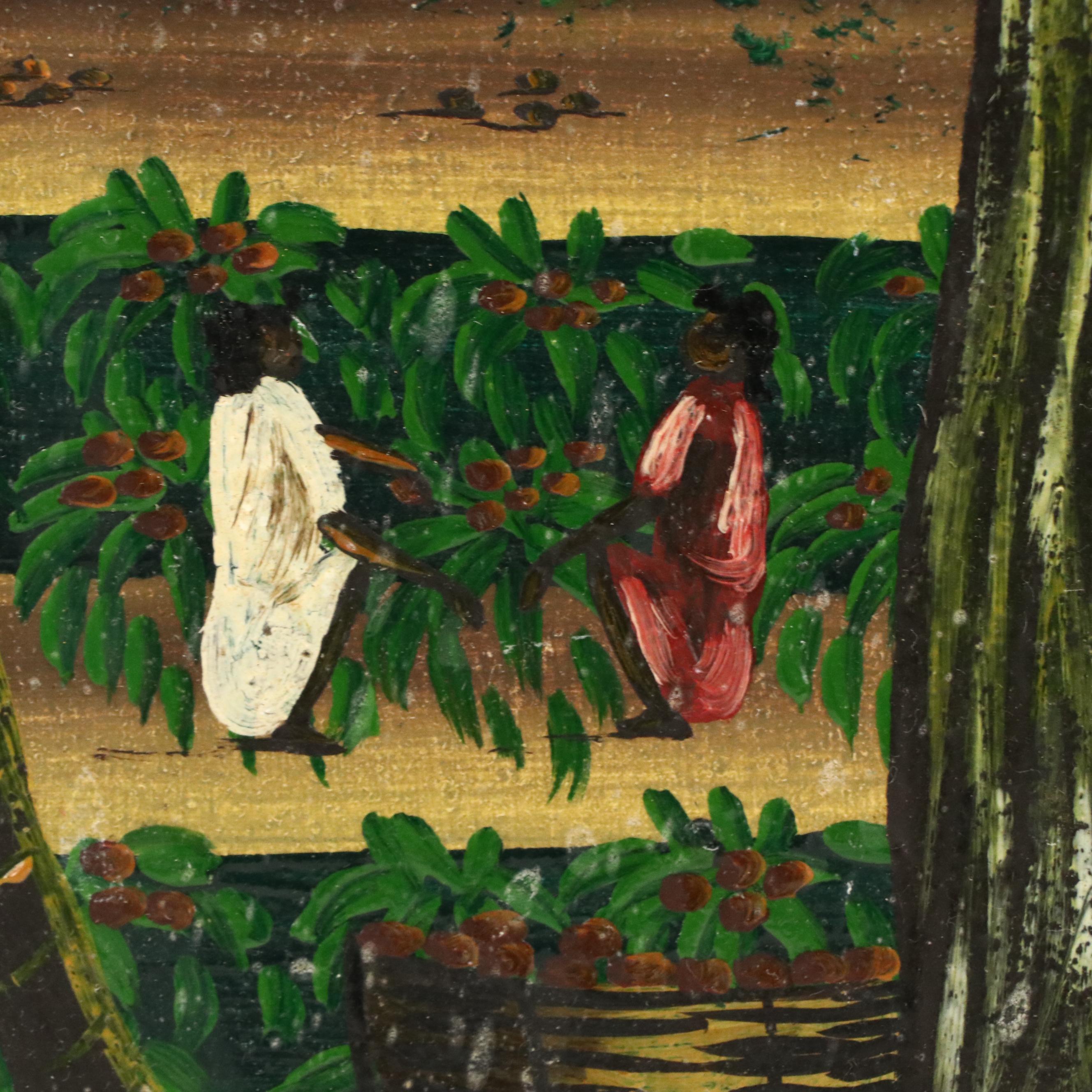 Haitian Harvest Landscape Oil Painting