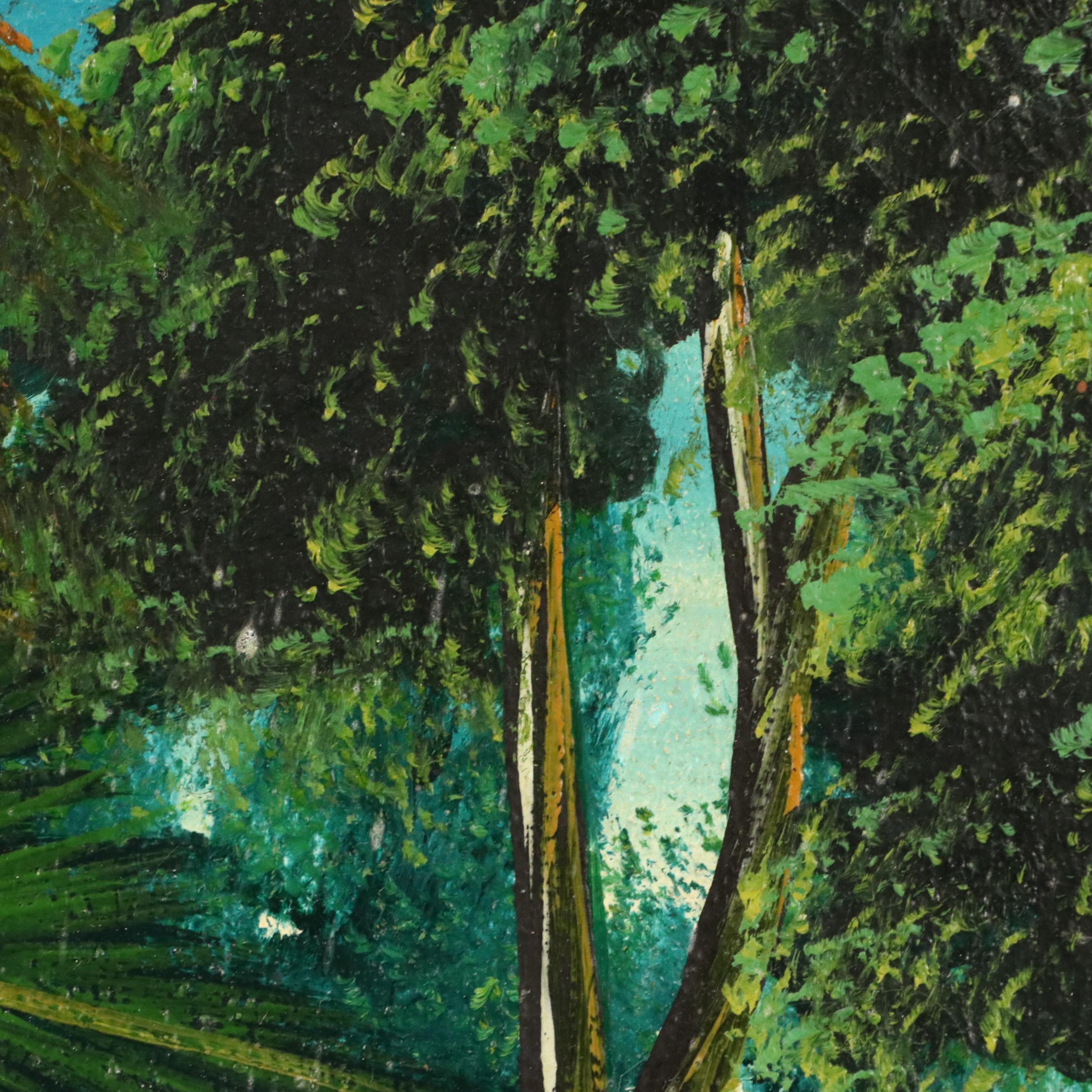 Haitian Harvest Landscape Oil Painting