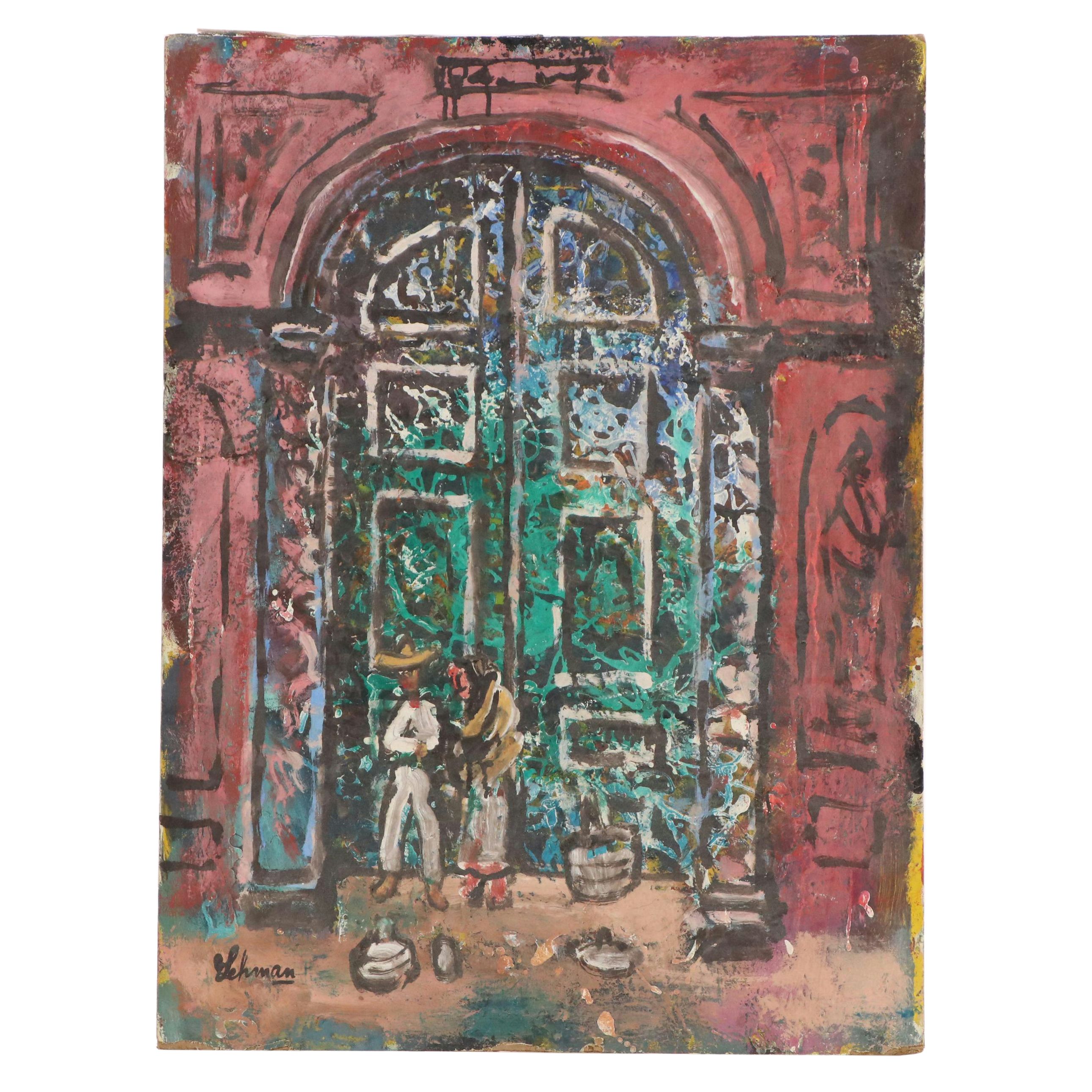 Irving Lehman Oil Painting "San Miguel No 2," Mid-20th Century