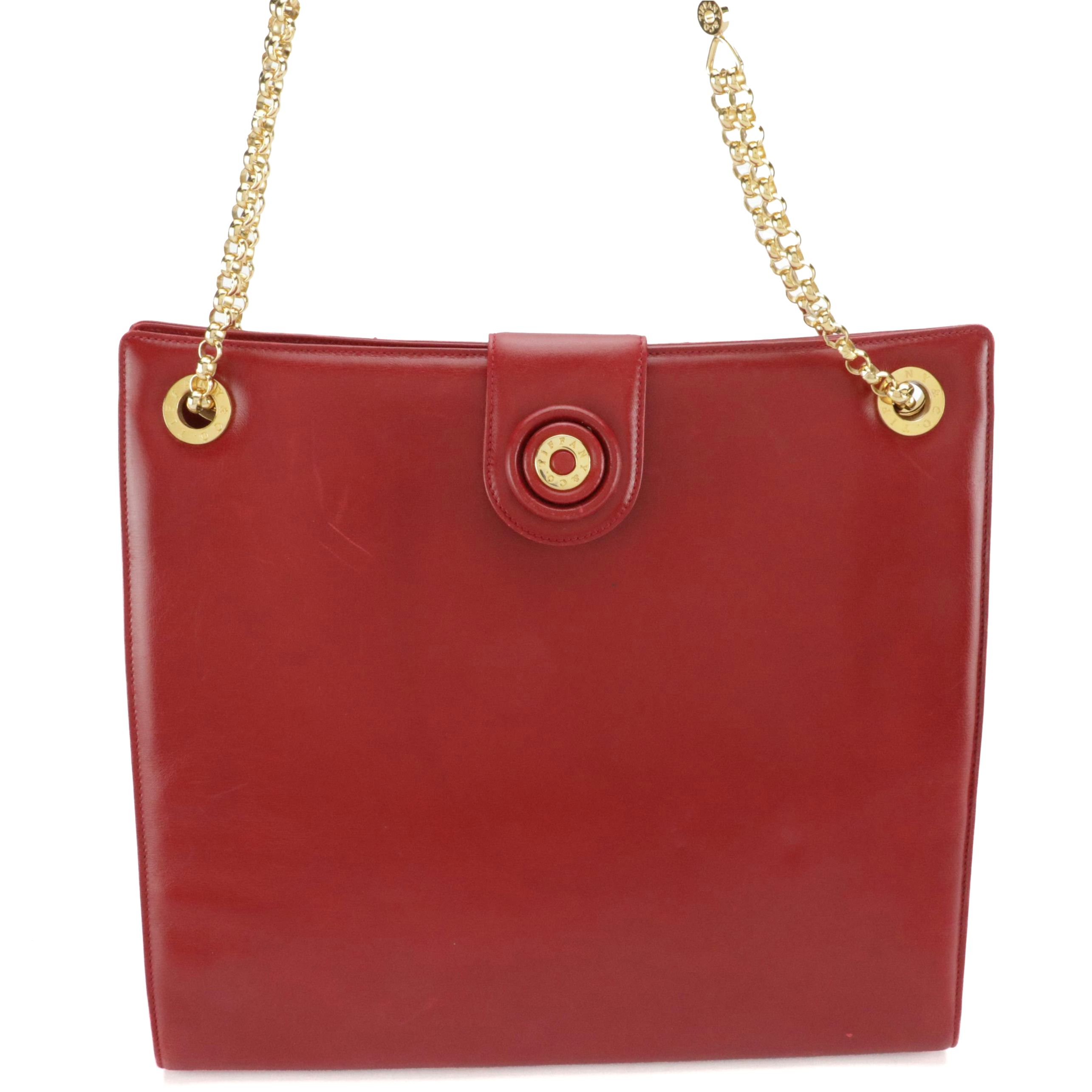 Tiffany & Co. Vintage Red Leather Chain Strap Tote Bag