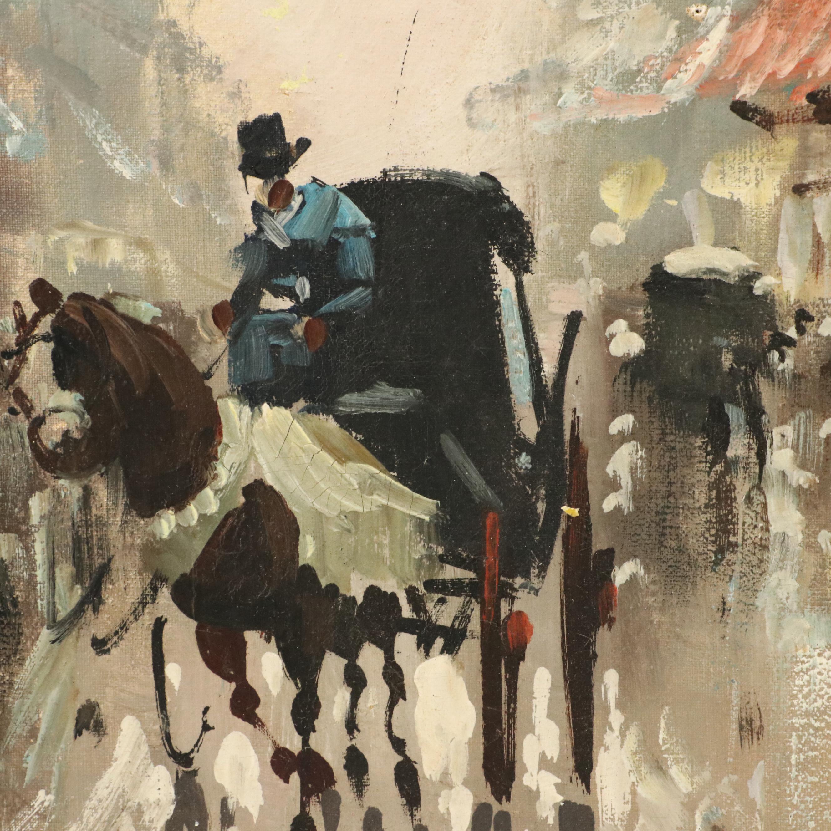 Marchand Parisian Cityscape Oil Painting