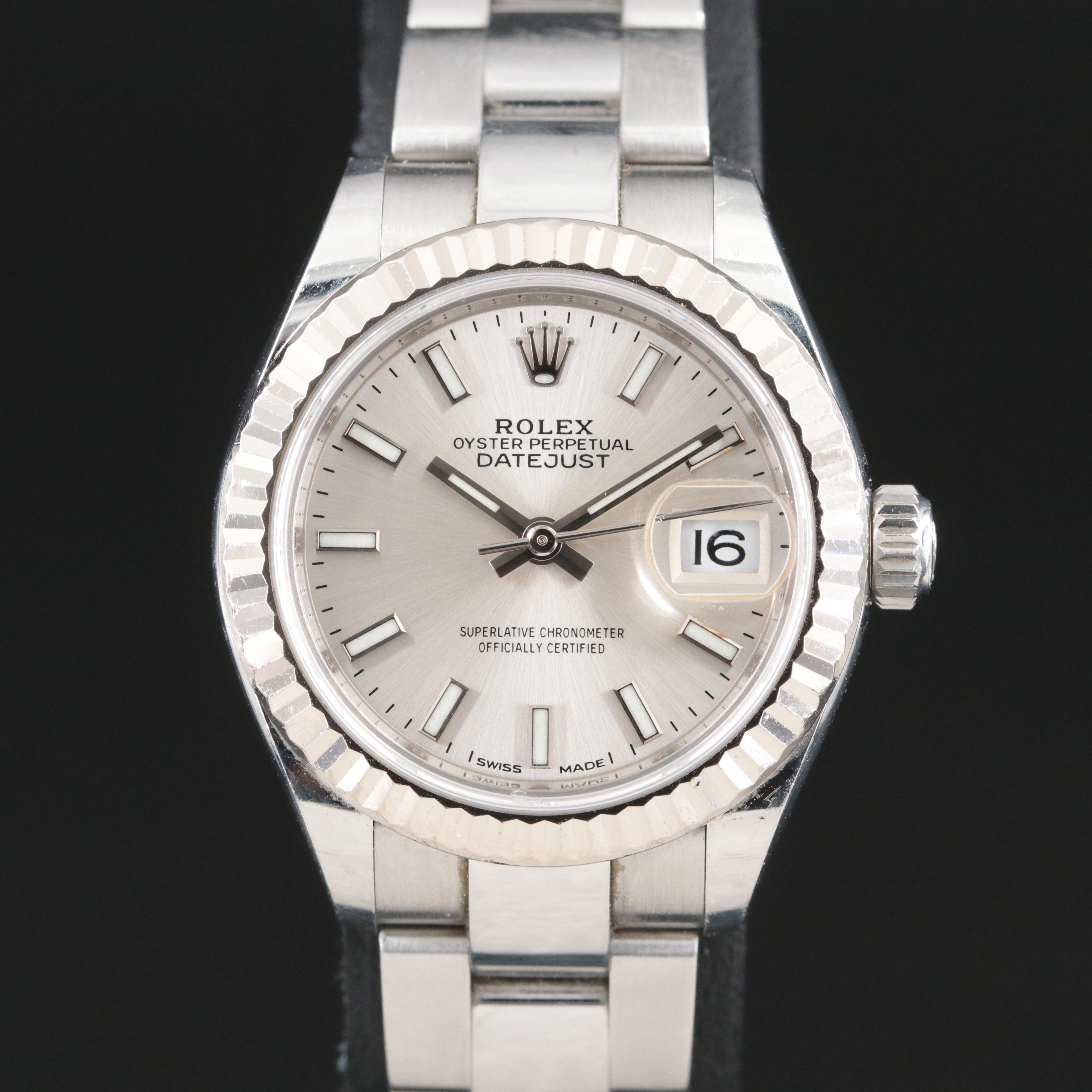 Rolex Lady-Datejust 28 White Rolesor Watch 279174