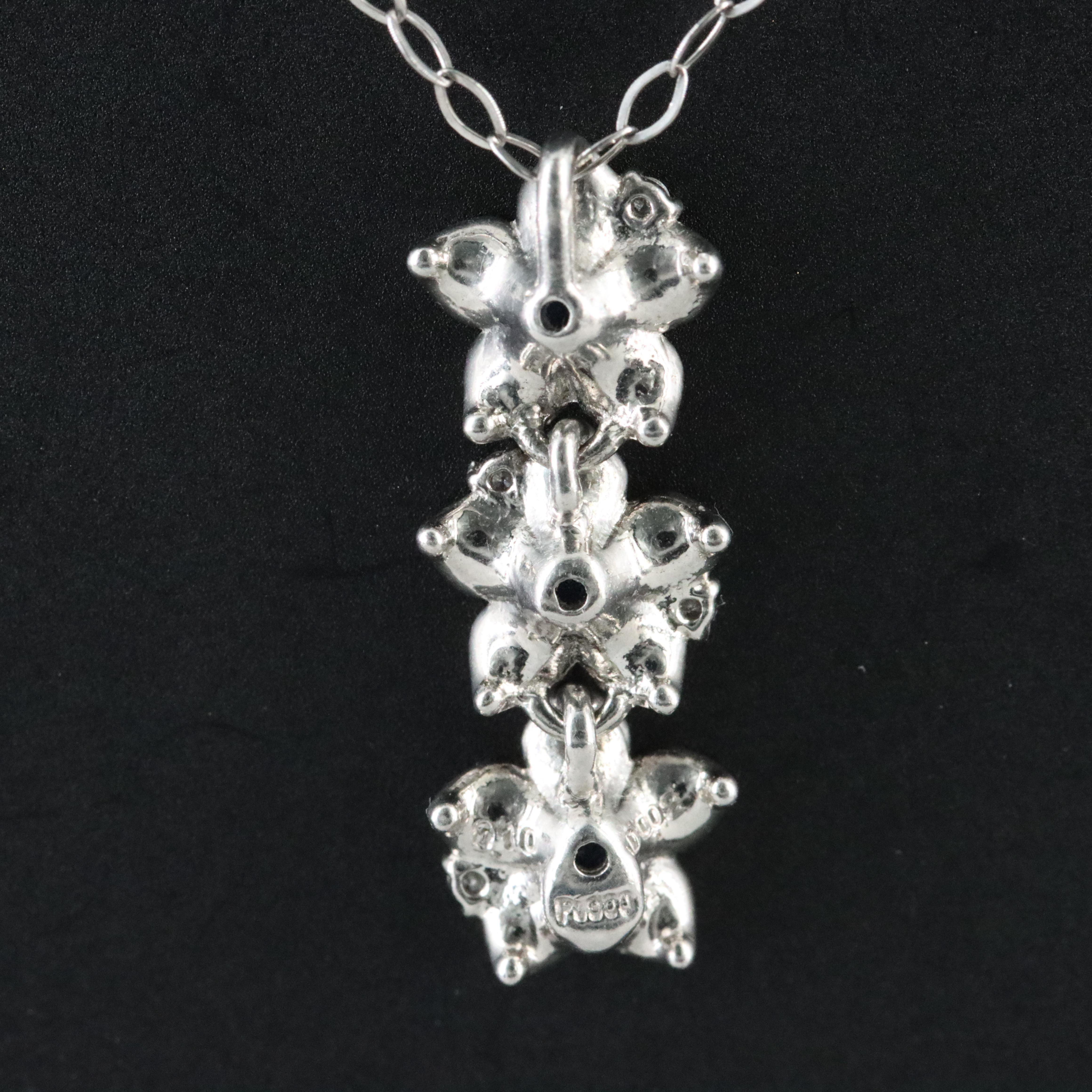 Platinum Haüyne and Diamond Flower Pendant Necklace