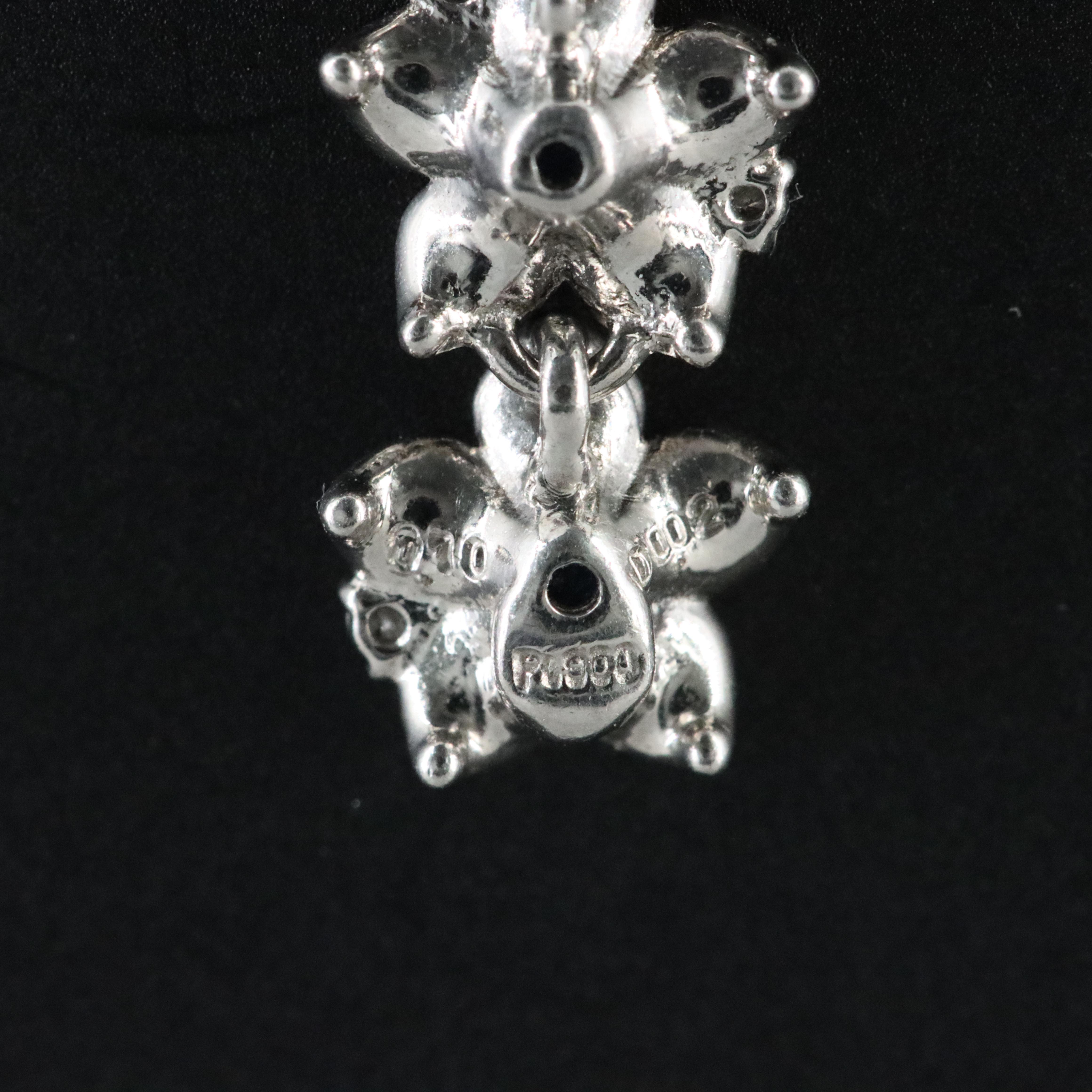 Platinum Haüyne and Diamond Flower Pendant Necklace