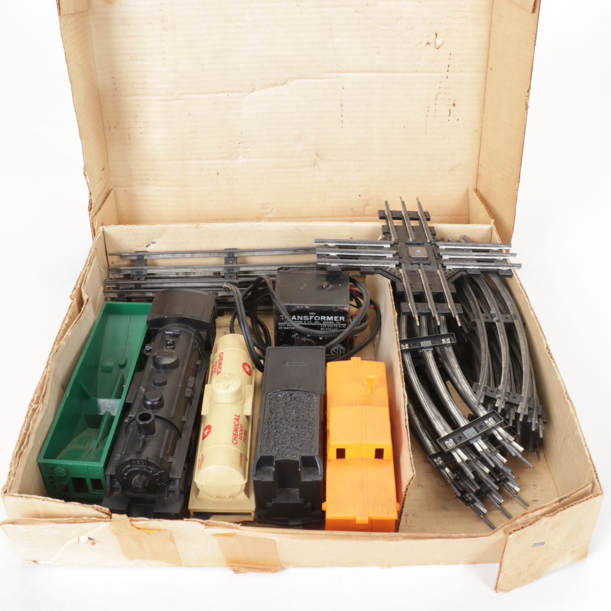 Marx O Gauge Train Set with Tracks, Transformer & More