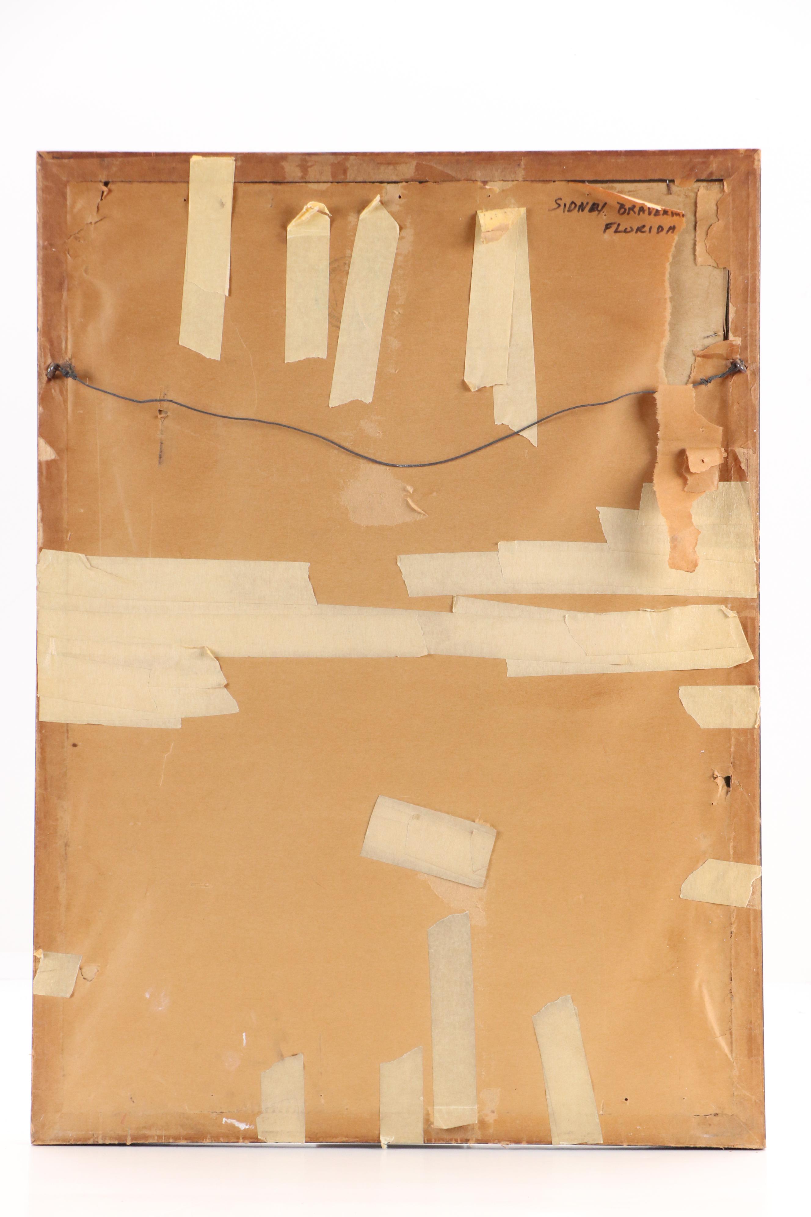 Sidney Braverman Modern Pastel Drawing of Industrial Urban Scene