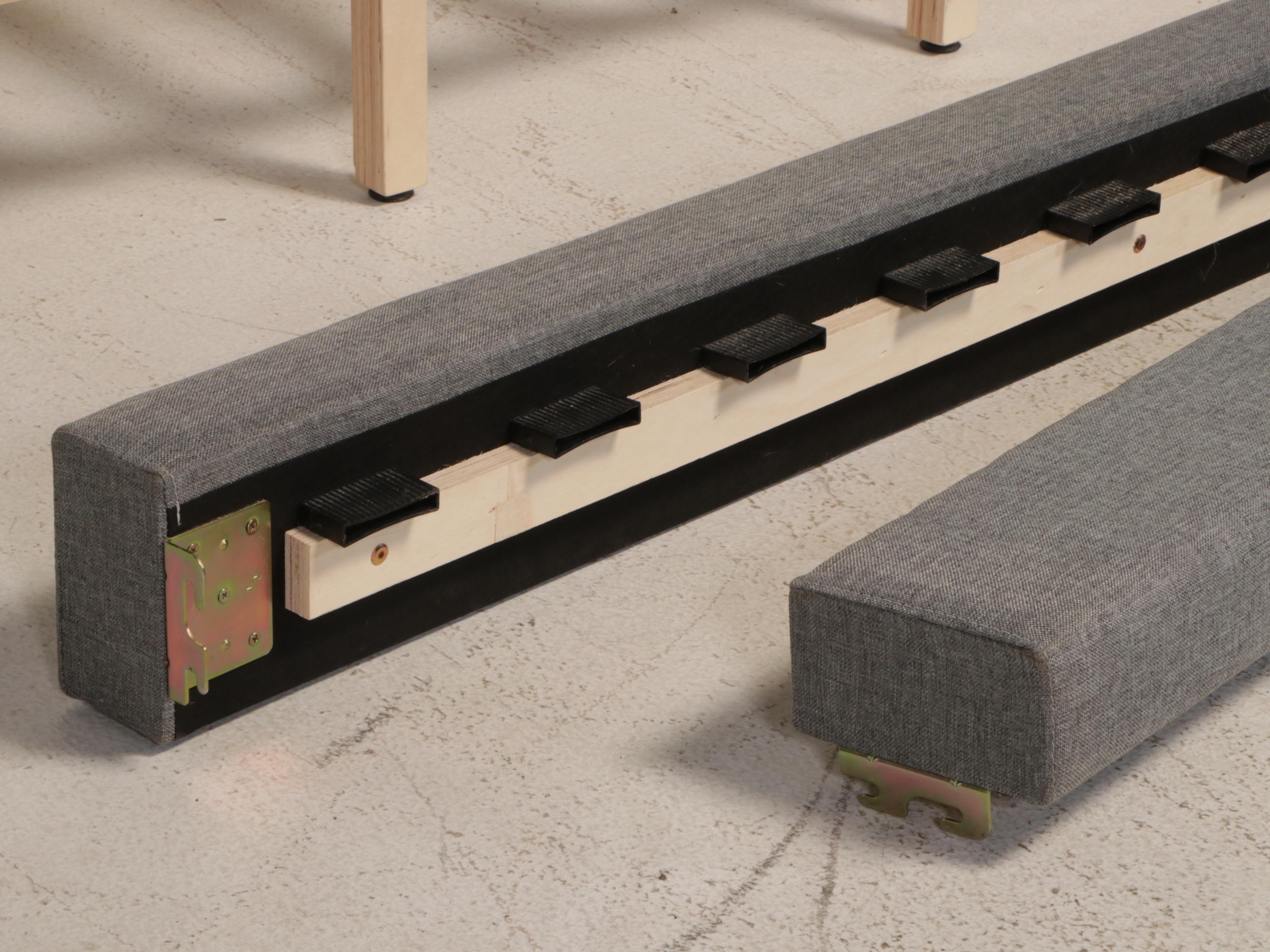 Contemporary Button-Tufted Grey Fabric Upholstered King Size Bed Frame