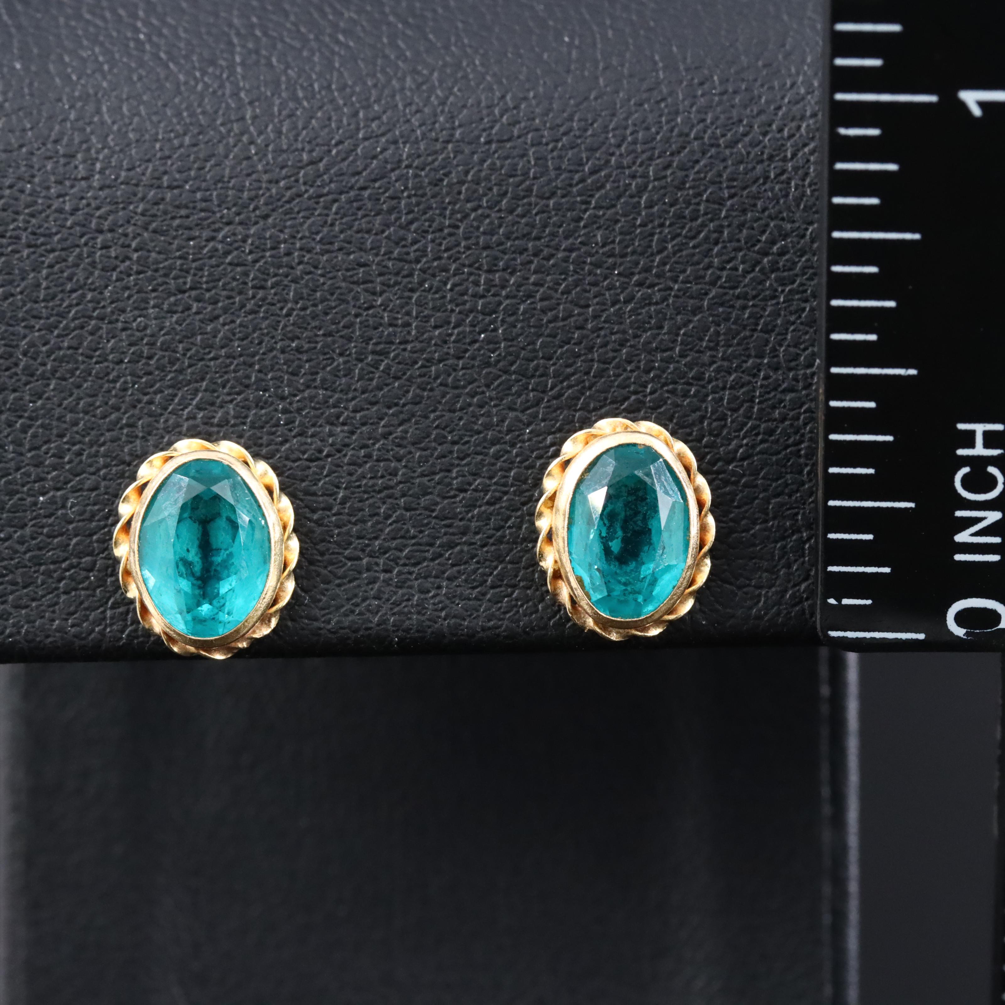14K Glass Earrings