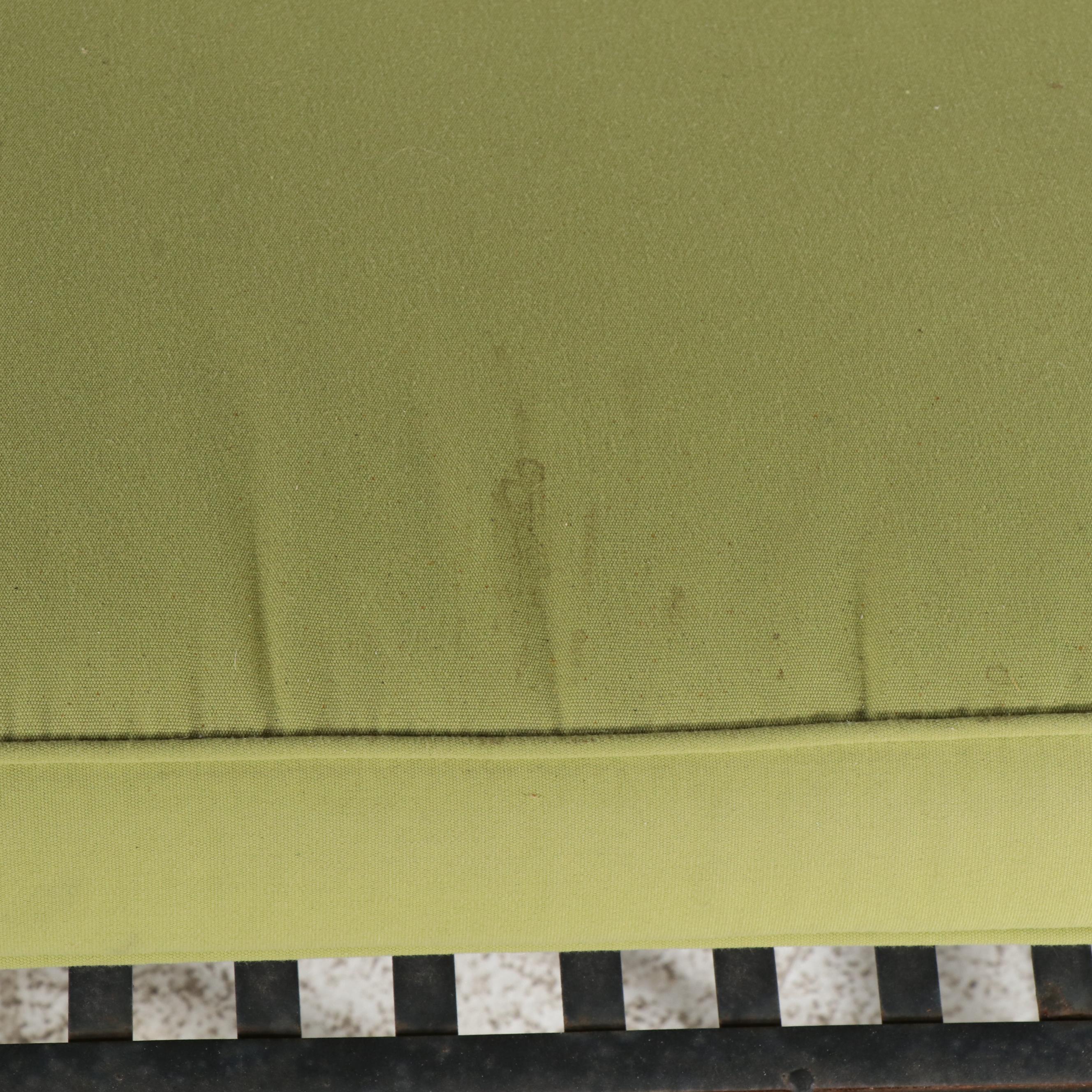 Contemporary Metal Patio Glider Bench with Grandinroad Cushion